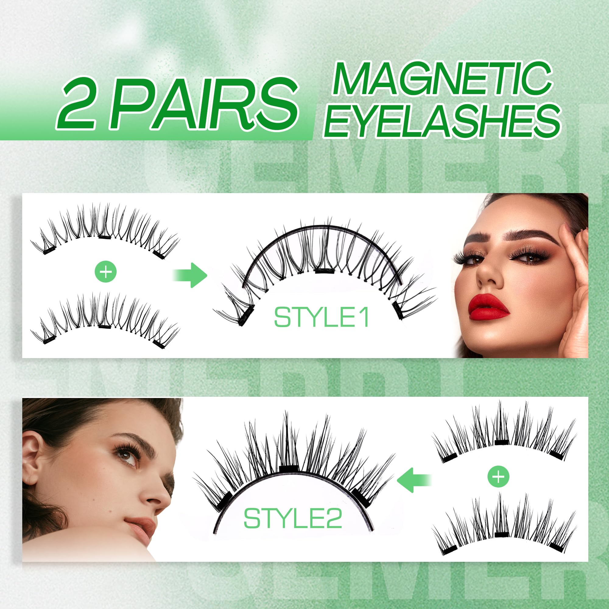 GEMERRY Magnetic Eyelashes Kit with Applicator - Reusable Soft False Lashes for Natural Look, No Glue Needed, Easy to Apply & Remove - Perfect for Daily Wear, Parties, Weddings and Special Occasions