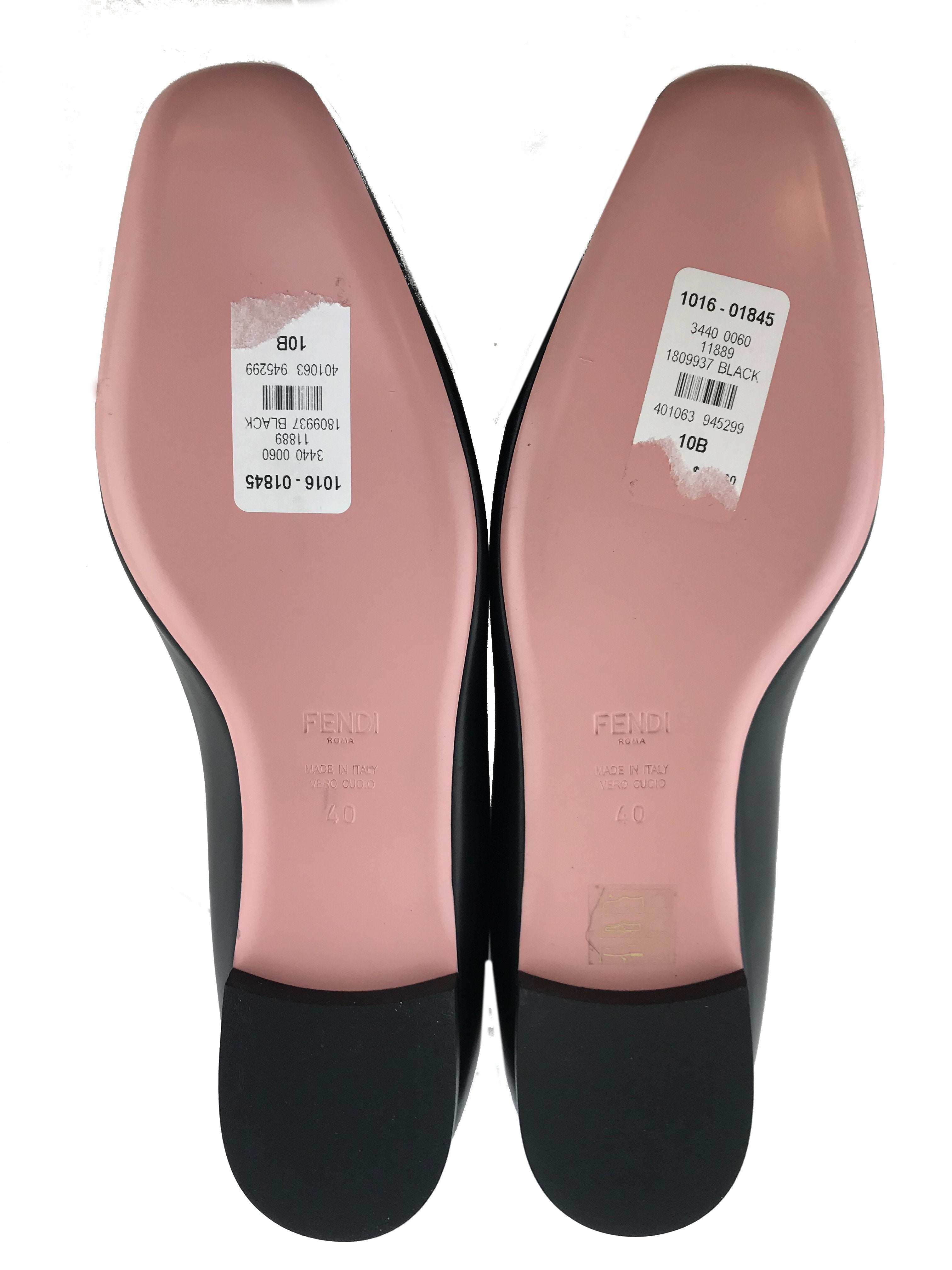 Fendi Rainbow Studded Leather Skimmer Flats Women's Size 10 | Fashionable Comfortable Ballet Flats for Casual Wear & Everyday Outfits