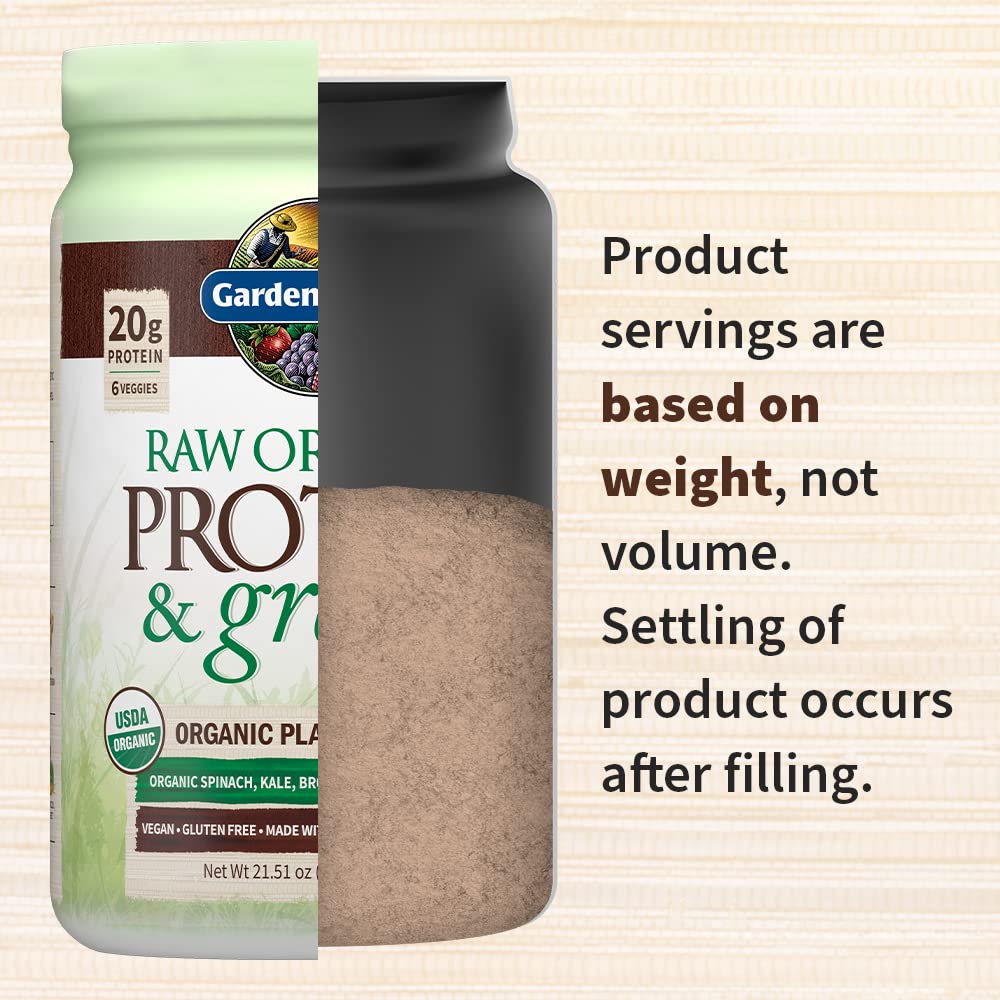 Garden of Life Raw Organic Protein & Greens - Chocolate Vegan Protein Powder for Women & Men | Plant-Based Pea Protein with Greens & Probiotics | Dairy-Free, Gluten-Free, Low Carb Shake (20 Servings) | Perfect for Post-Workout Recovery & Healthy Meal Replacement