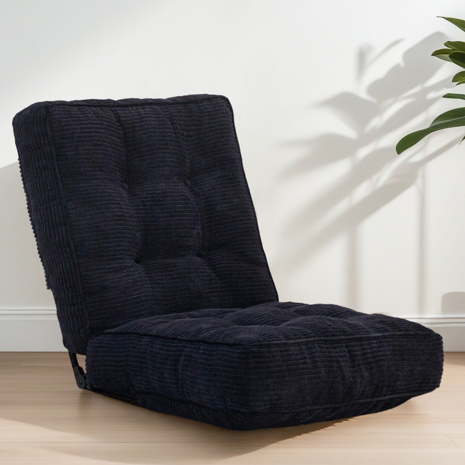 MAXYOYO Adjustable Floor Chair with Lumbar Support - Ergonomic Gaming & Meditation Seat for Adults - Comfortable Black Floor Cushion for Living Room, Bedroom & Office Use