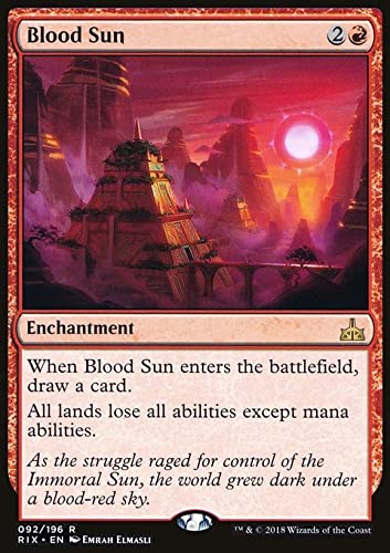 Magic: The Gathering Blood Sun (92) - Rivals of Ixalan MTG Card - Rare Red Enchantment for MTG Decks & Collectors | Perfect for Commander, Standard & Casual Play