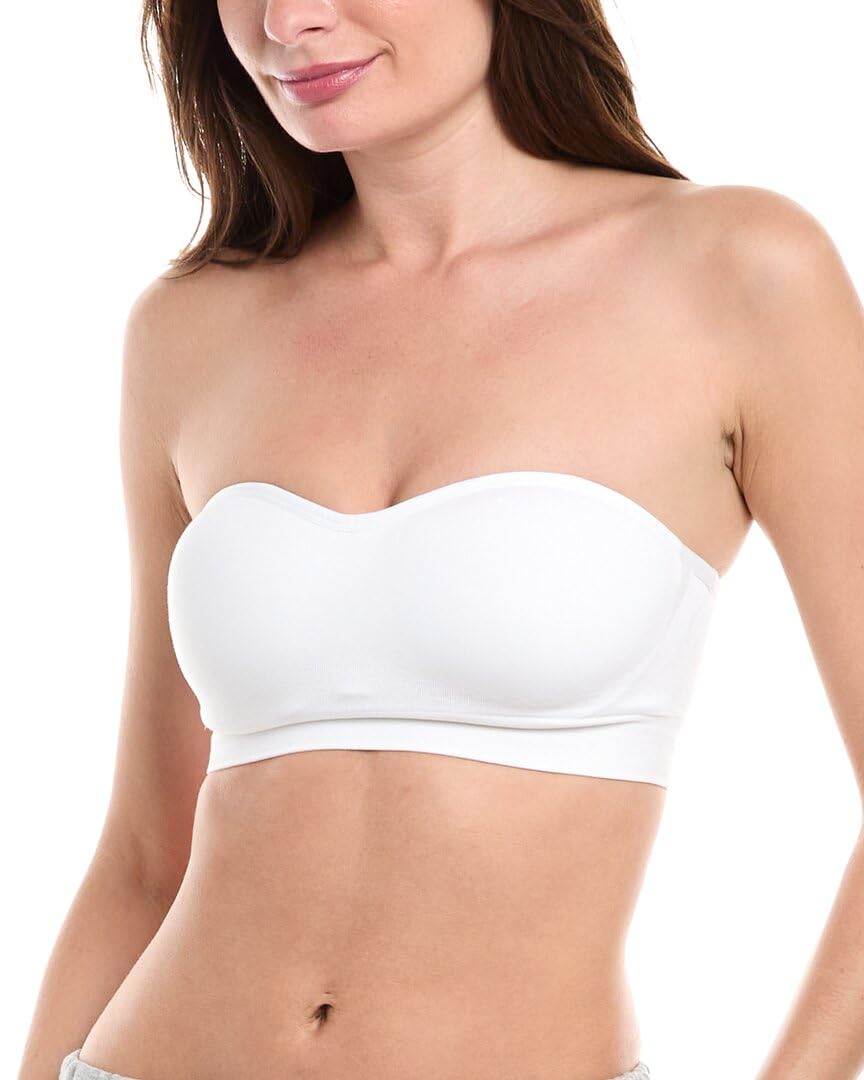 OnGossamer Women's Seamless Wireless Strapless Bandeau Bra - Soft Cotton Comfort for Beach, Yoga & Summer Outfits