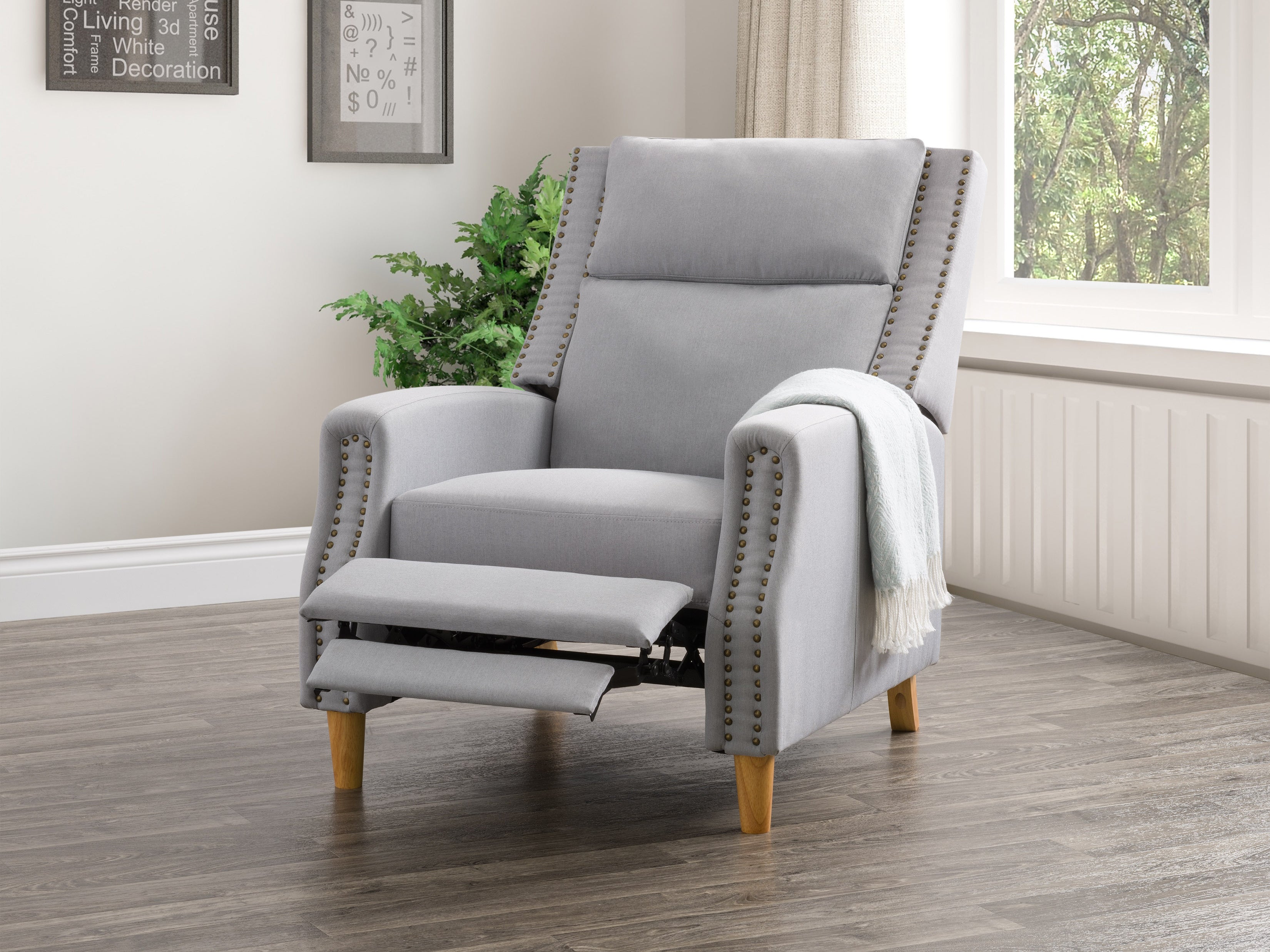Comfortable Reclining Accent Chair for Living Room - Modern PU Leather Lounge Chair with Adjustable Backrest & Footrest - Perfect for Reading, Relaxing, and Watching TV