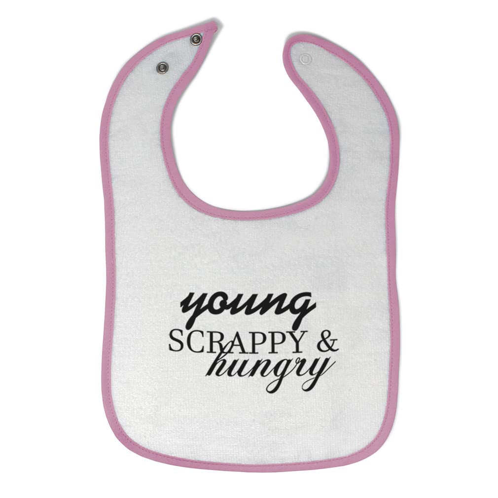 Soft Cotton Toddler & Baby Bibs with Burp Cloths - Silhouette Logo Design for Boys & Girls in White & Pink | Perfect for Feeding Time & Messy Play