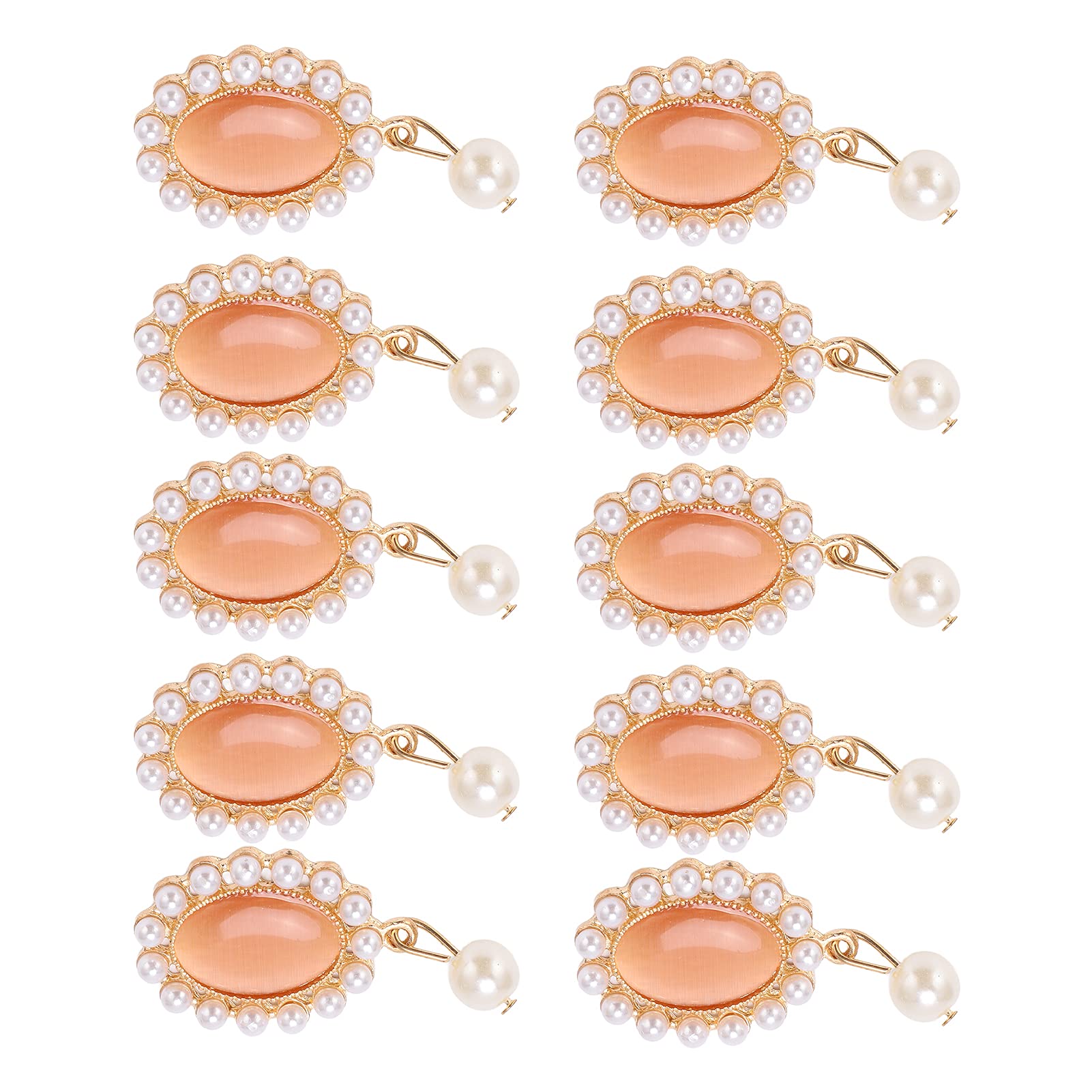 Vintage Flower Brooch Pin - 2.3x4.5cm Orange Opal Pearl Pendant for Women's Clothing, Shoes, Bags & Hair Accessories - Elegant Fashion Jewelry for Weddings, Parties & Daily Wear