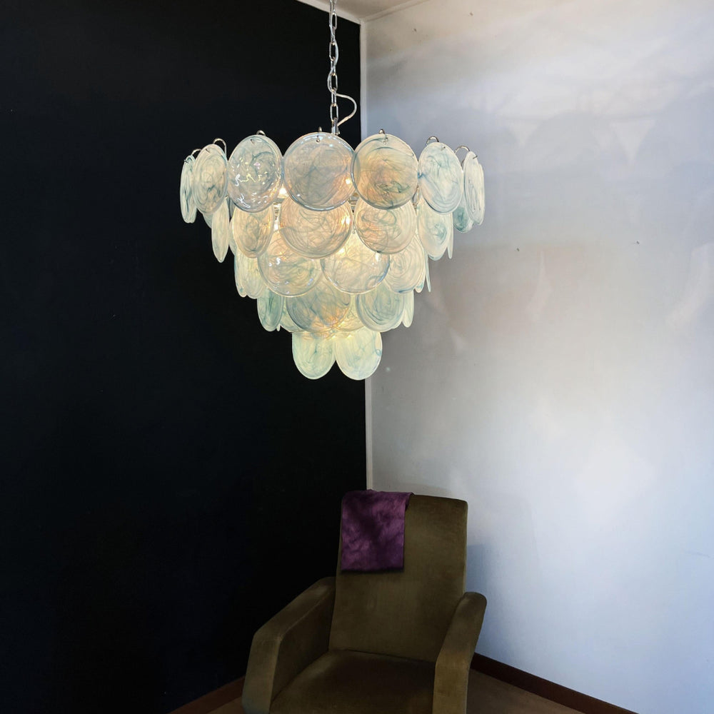 Elegant Camisa Disc Glass Chandelier - Modern Crystal Ceiling Light Fixture for Dining Room, Bedroom, and Living Room Decor