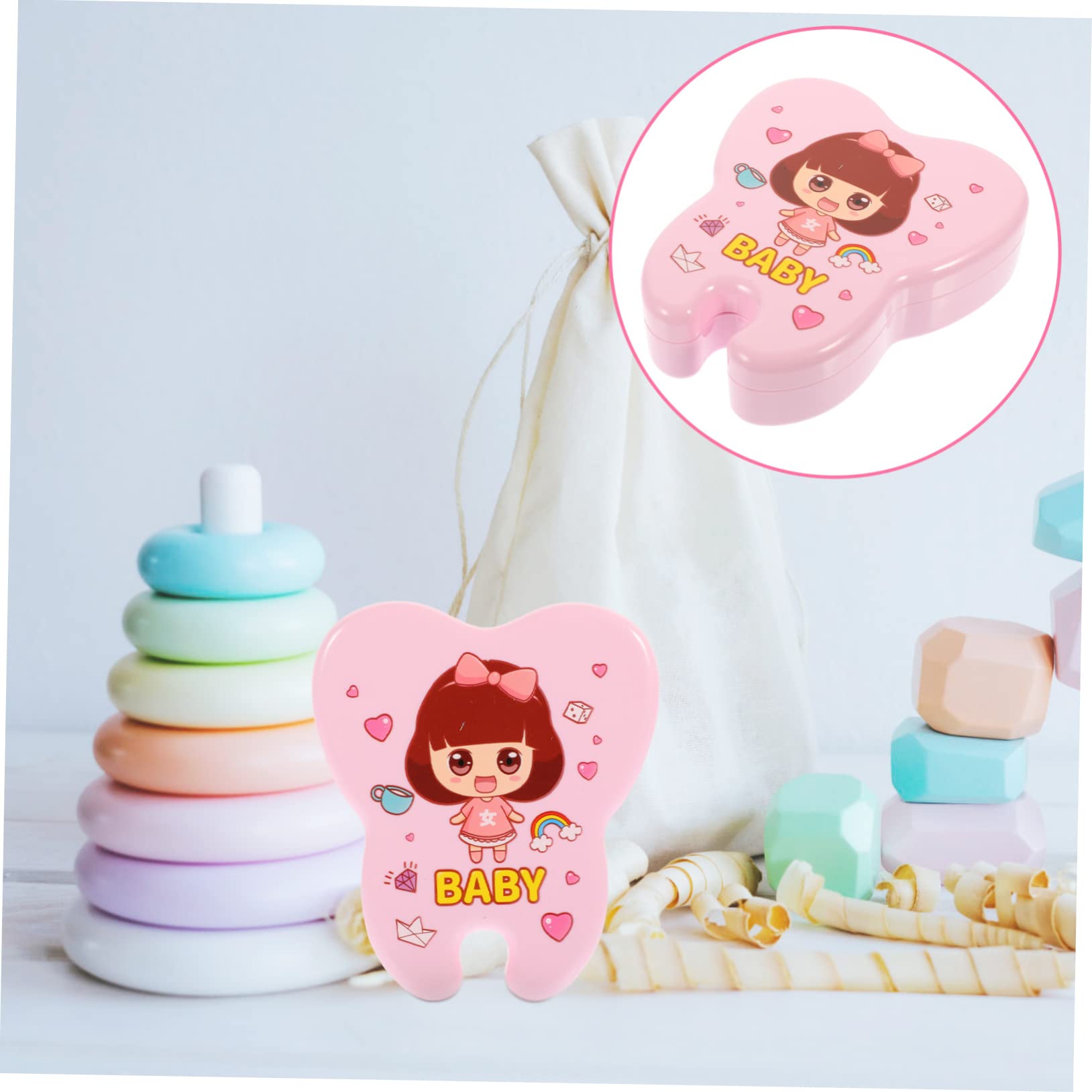 HEMOTON 2-Pack Baby Tooth Keepsake Box - Plastic Tooth Storage Container for Newborns, First Tooth Holder for Boys & Girls (Pink) - Perfect for Preserving Childhood Memories & Milestone Gifts