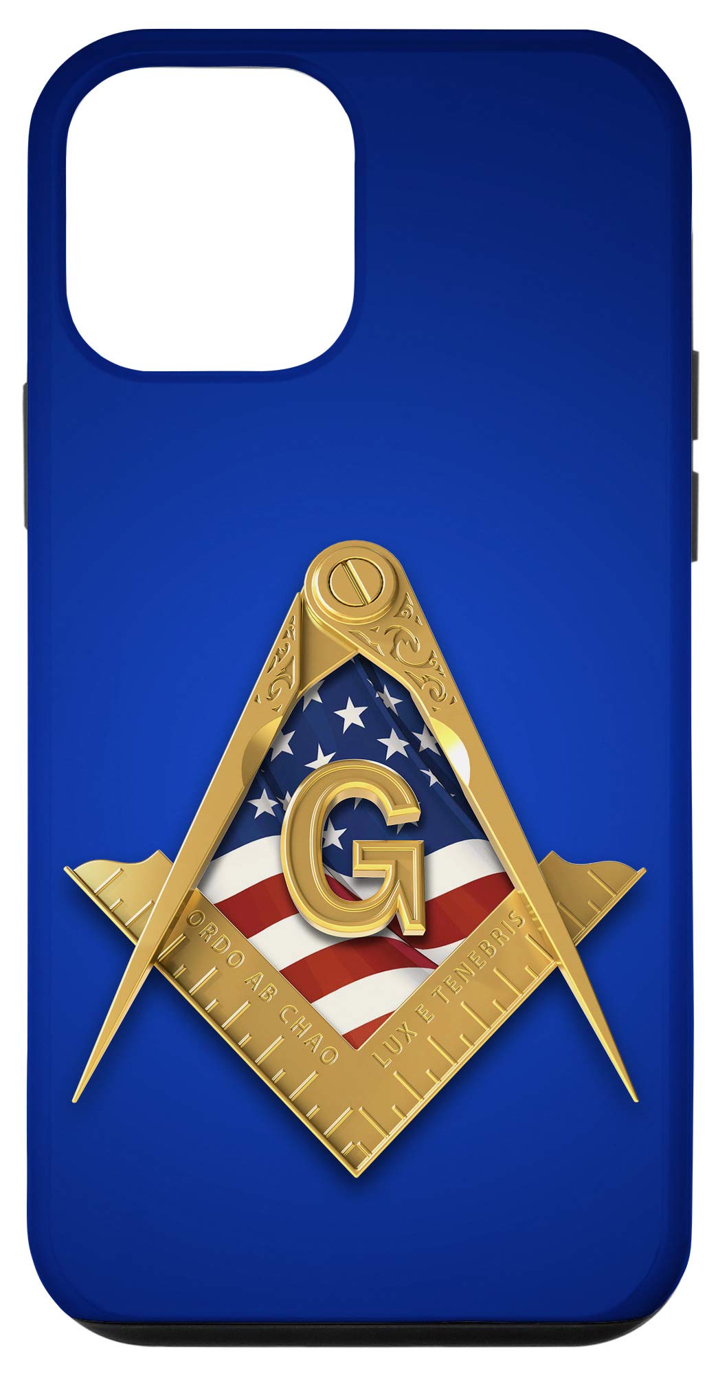 iPhone 12 Mini Masonic Mobile Case - American Flag Freemason Design | Protective Phone Cover for iPhone 12 Mini | Perfect for Freemason Members, Patriotic Americans & Secret Society Enthusiasts