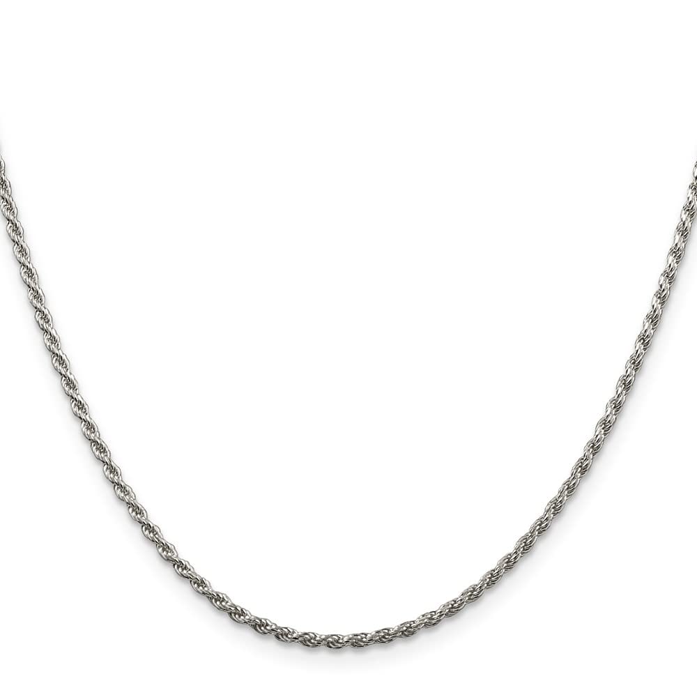 IceCarats 925 Sterling Silver 1.85mm Rope Chain Twisted Link Necklace for Women - Dainty & Elegant Jewelry Gift for Birthday, Anniversary & Everyday Wear