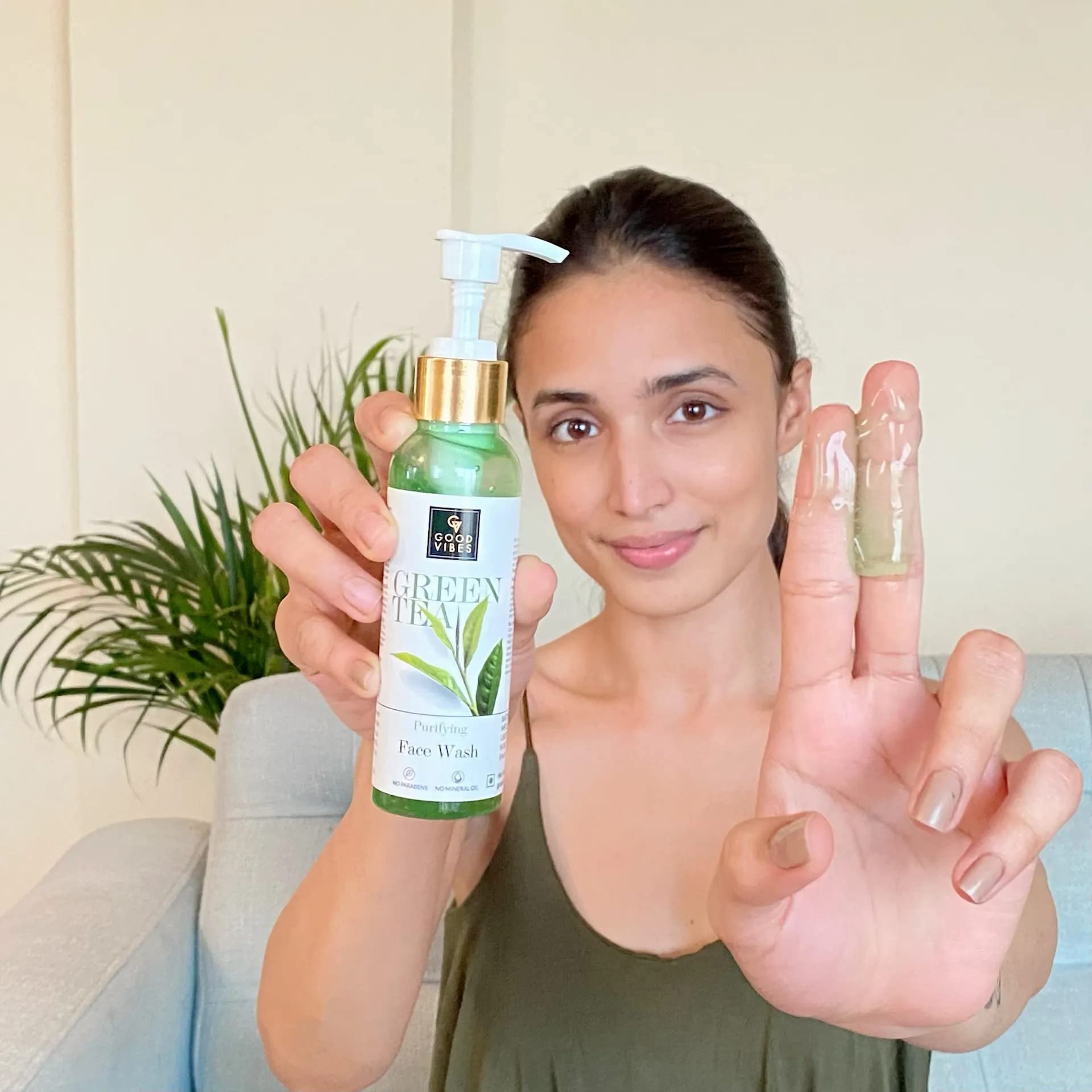 Good Vibes Green Tea Purifying Face Wash 120ml - Acne Prevention, Deep Cleansing & Dirt Removal with Natural Antioxidants - Paraben & Mineral Oil Free for All Skin Types - Perfect for Daily Skincare Routine & Acne-Prone Skin