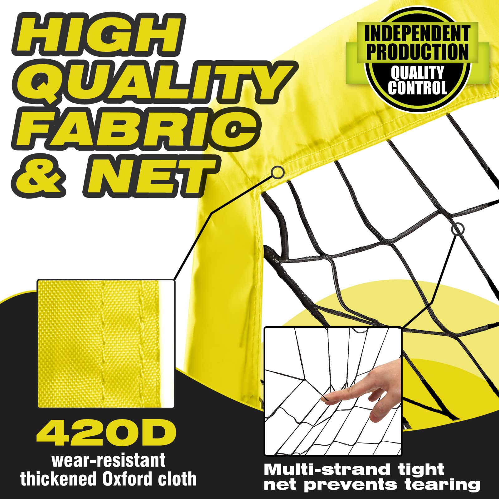 Foldable Soccer Goal for Kids & Adults - 5x3, 6x4, 9x5 FT Portable Soccer Net with Carrying Bag - Perfect for Backyard Practice, Youth Training & Outdoor Sports Games