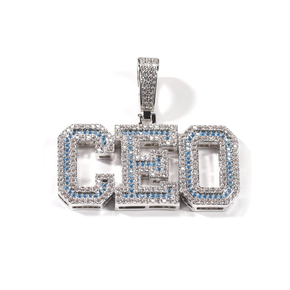Custom Iced Out Diamond Letter Name Necklace - Personalized Gold/Silver Name Pendant with Colorful CZ Stones for Women | Gift for Birthday, Anniversary, Valentine's Day