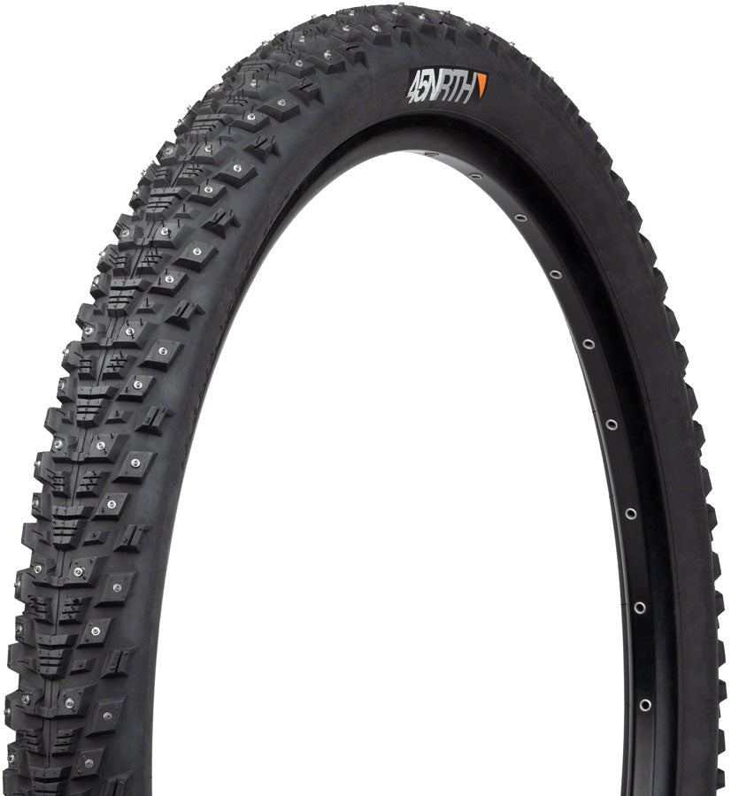 45NRTH Kahva Winter Bike Tire 29 x 2.25 Inch with 252 Carbide Steel Studs - Clincher, Steel Bead, 33 TPI - Black - Perfect for Snow & Ice Cycling, Fat Tire Bikes, Mountain Biking in Extreme Cold Conditions