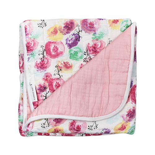 1-Pack Rose Blossom/Dip Dye Hand Quilted Blanket
