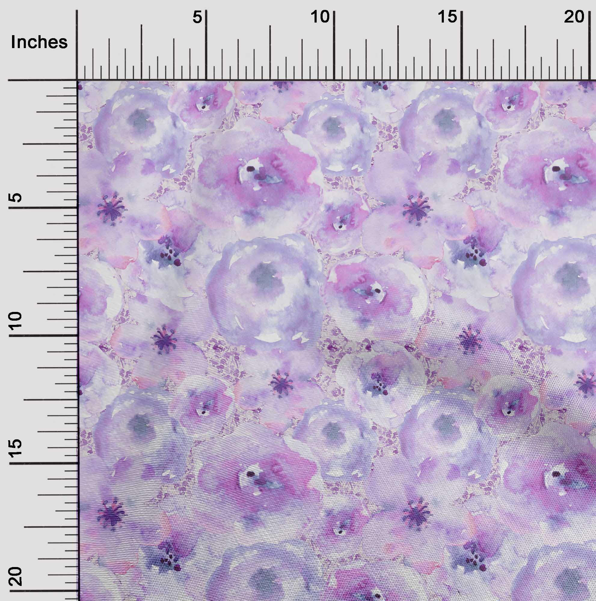 oneOone Viscose Jersey Fabric - Watercolor Floral Printed Soft Fabric - 1 Yard (60 Inches Wide) for Dresses, Skirts & DIY Fashion Projects