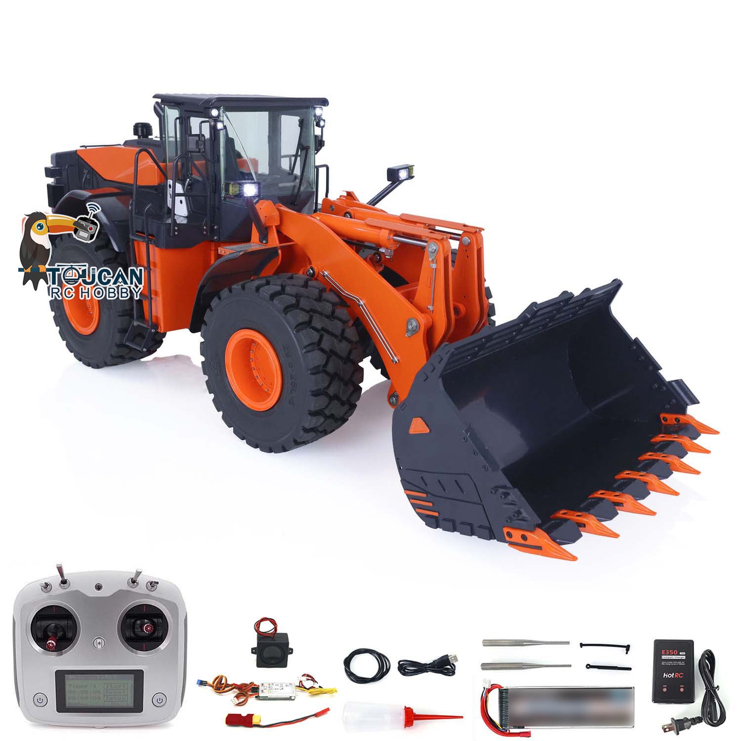 1/14 Scale Hydraulic RC Loader ZW370 JDM 198 - Remote Control Metal Construction Truck with New Sound Module - Realistic Model for Construction Site Play & Collectors