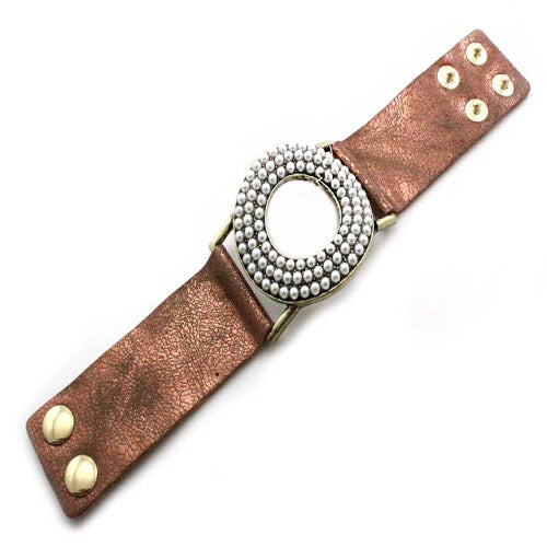 Elegant Donut Pearl Leather Bracelet for Women - Stylish Boho Jewelry Gift for Everyday Wear & Special Occasions