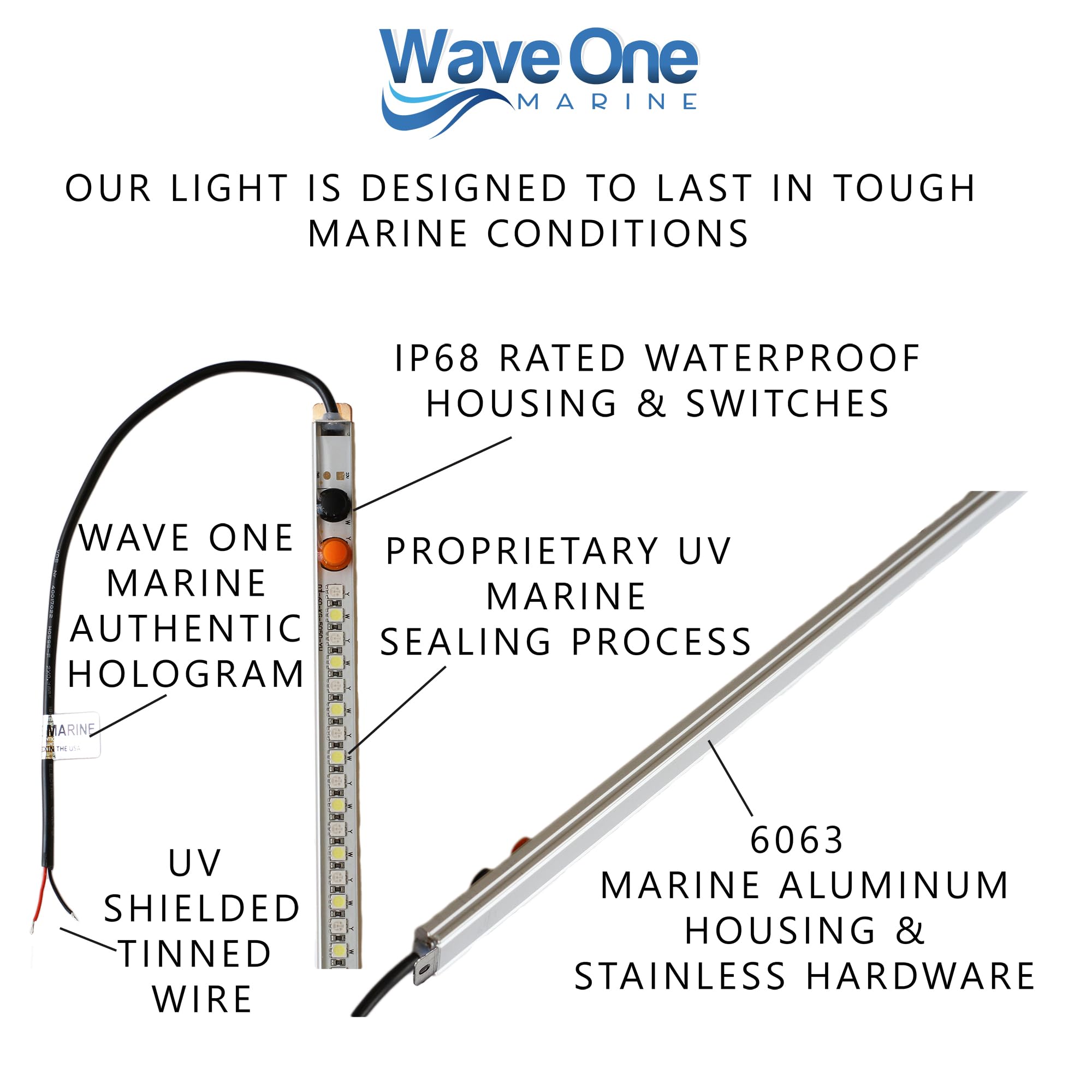 Dual Color T-Top LED Light with On/Off Switch | Waterproof Marine Boat Courtesy Cockpit Helm Light | Stainless Steel Hardware | IP68 Rated (24