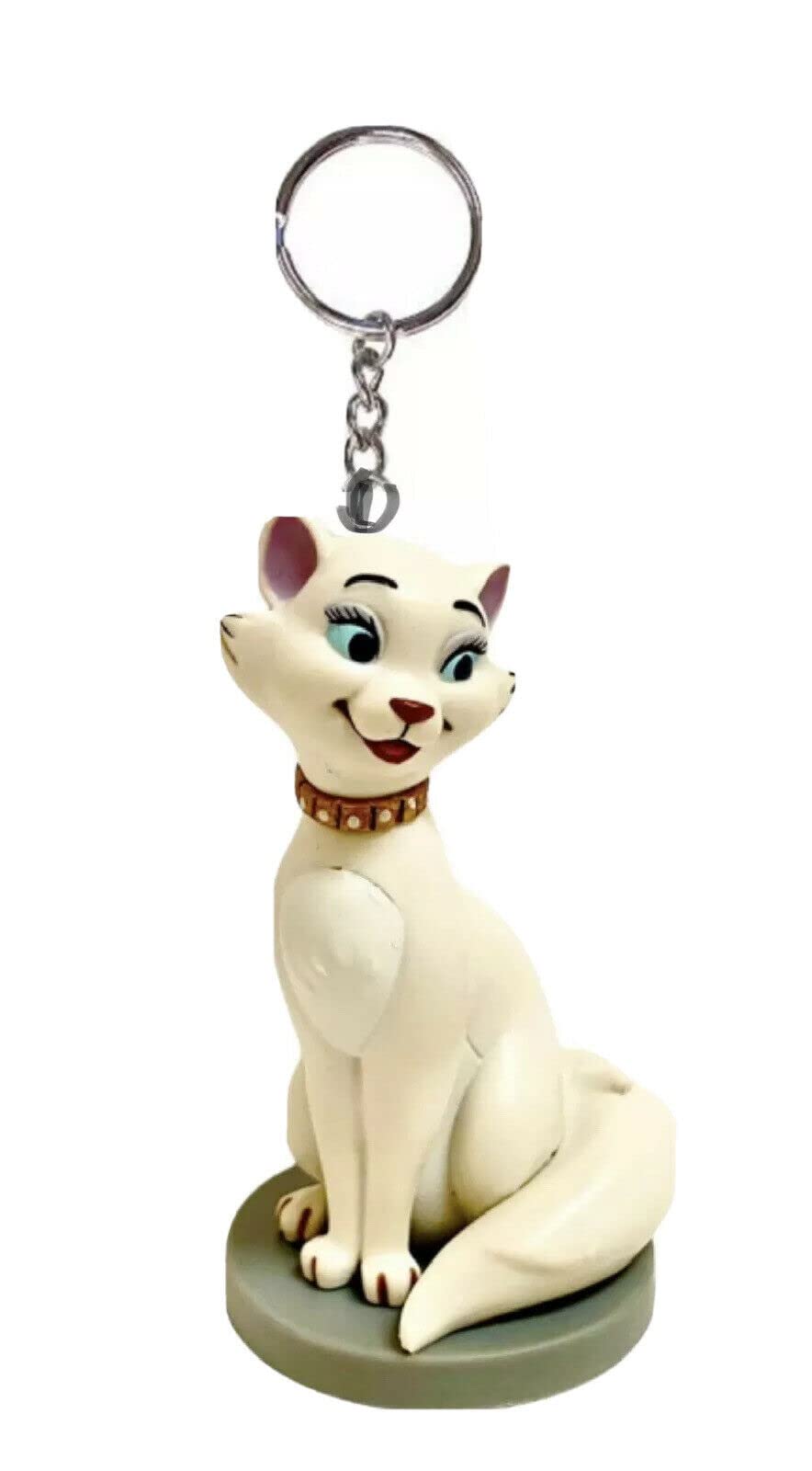 Duchess PVC Cat Keychain - Aristocats Inspired Charm Key Ring Figurine for Bags & Gifts | Disney Movie Collectible & Purse Accessory