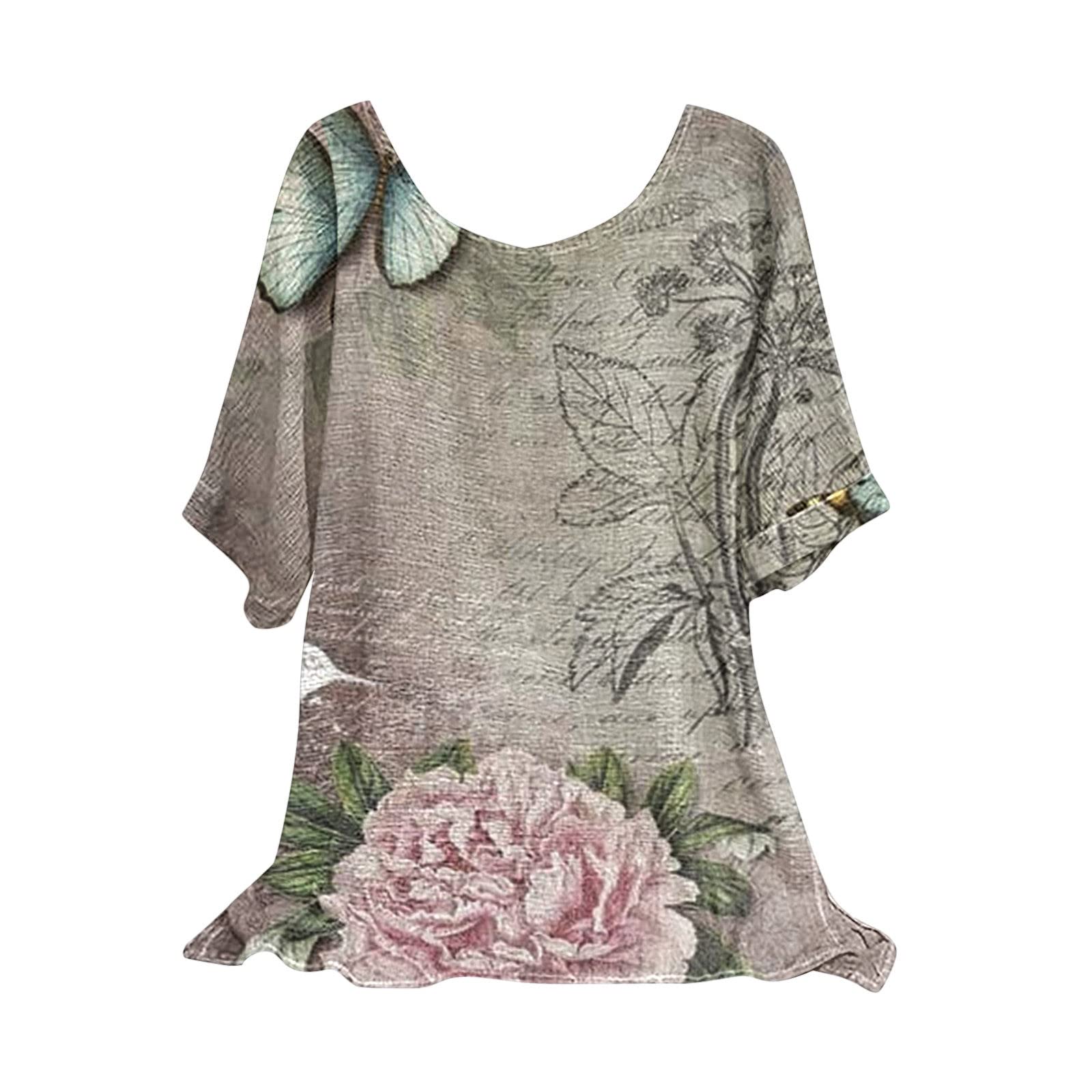 Gibobby Women's Summer Casual Short Sleeve Tunic Top - Ruffled Button Down Loose Blouse Shirt | Perfect for Beach Outings, Brunch Dates & Casual Office Wear