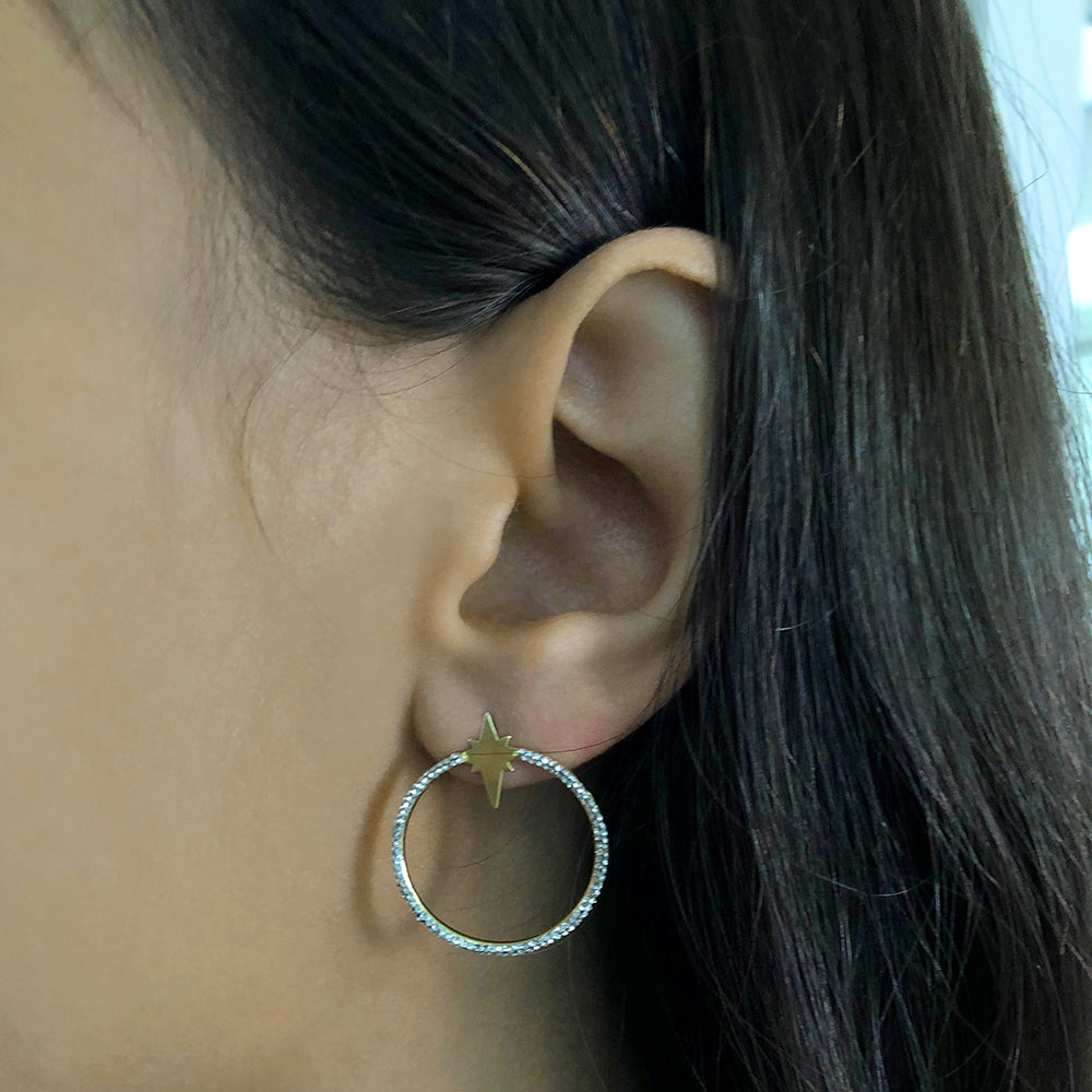 9ct Silver Filled Star Hoop Earrings for Women - Trendy Celestial Jewelry for Everyday Wear & Special Occasions