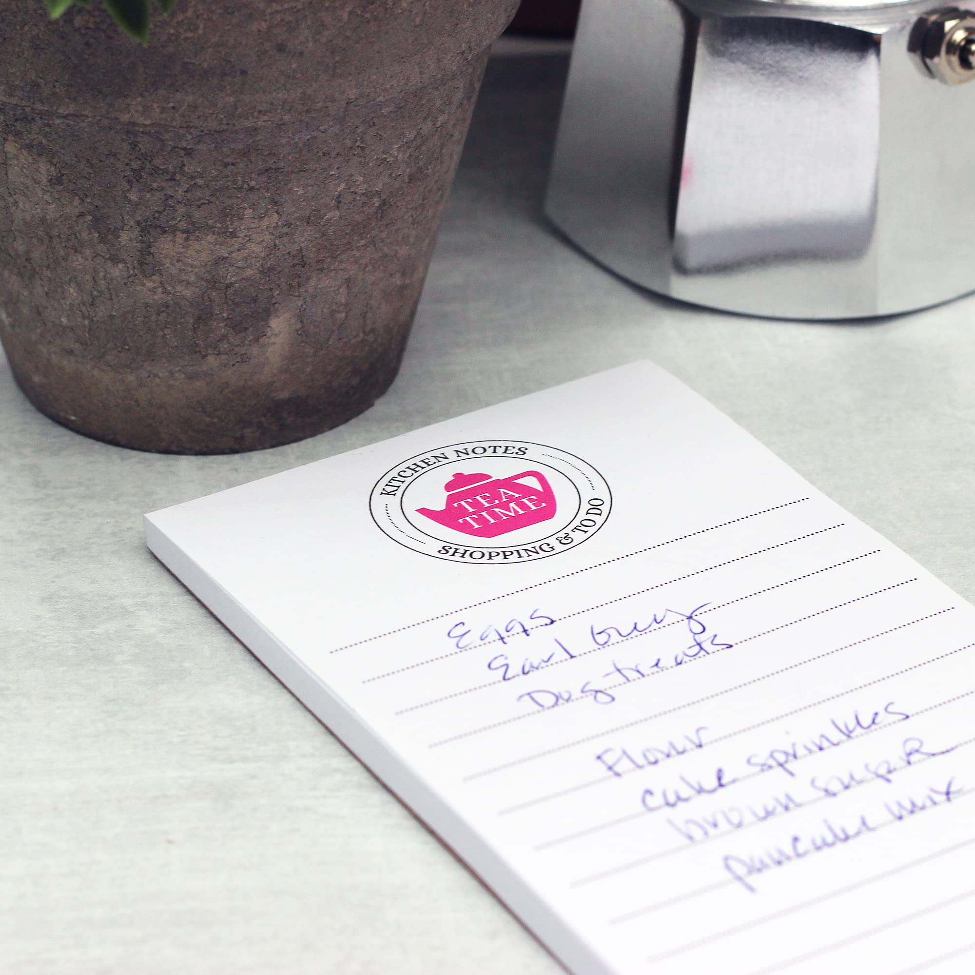TEA TIME Refrigerator Notepads with Teapot Design - 2-Pack Magnetic Grocery Pads for Shopping Lists, Reminders & To-Do Lists | Perfect for Kitchen Organization & Family Message Board