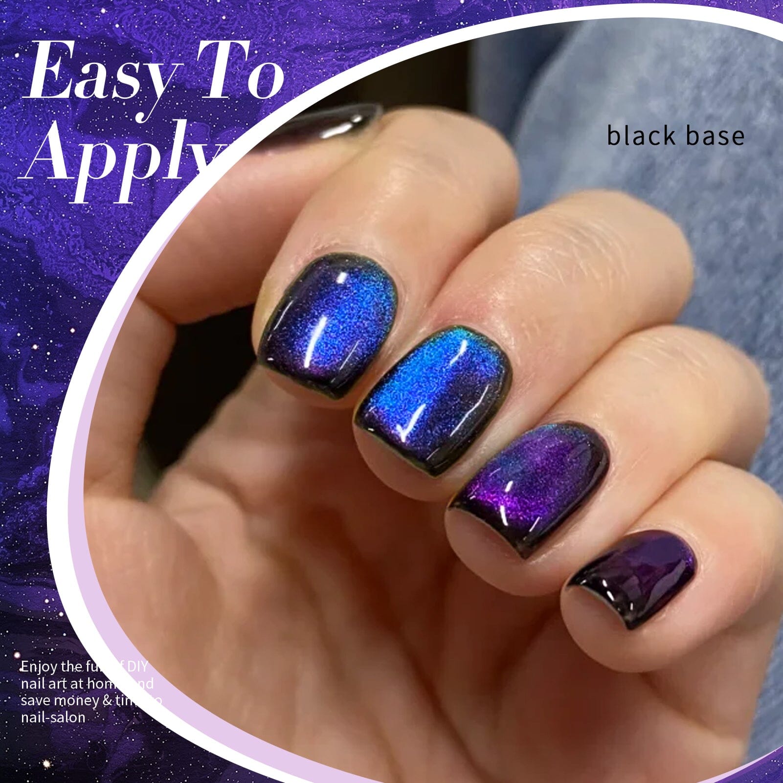 Purple Chameleon Cat Magnetic Gel Polish - MY51 Heaven Purple 15ml Nail Art Kit for Salon & Home Manicure | UV/LED Cured Long Lasting Nail Polish