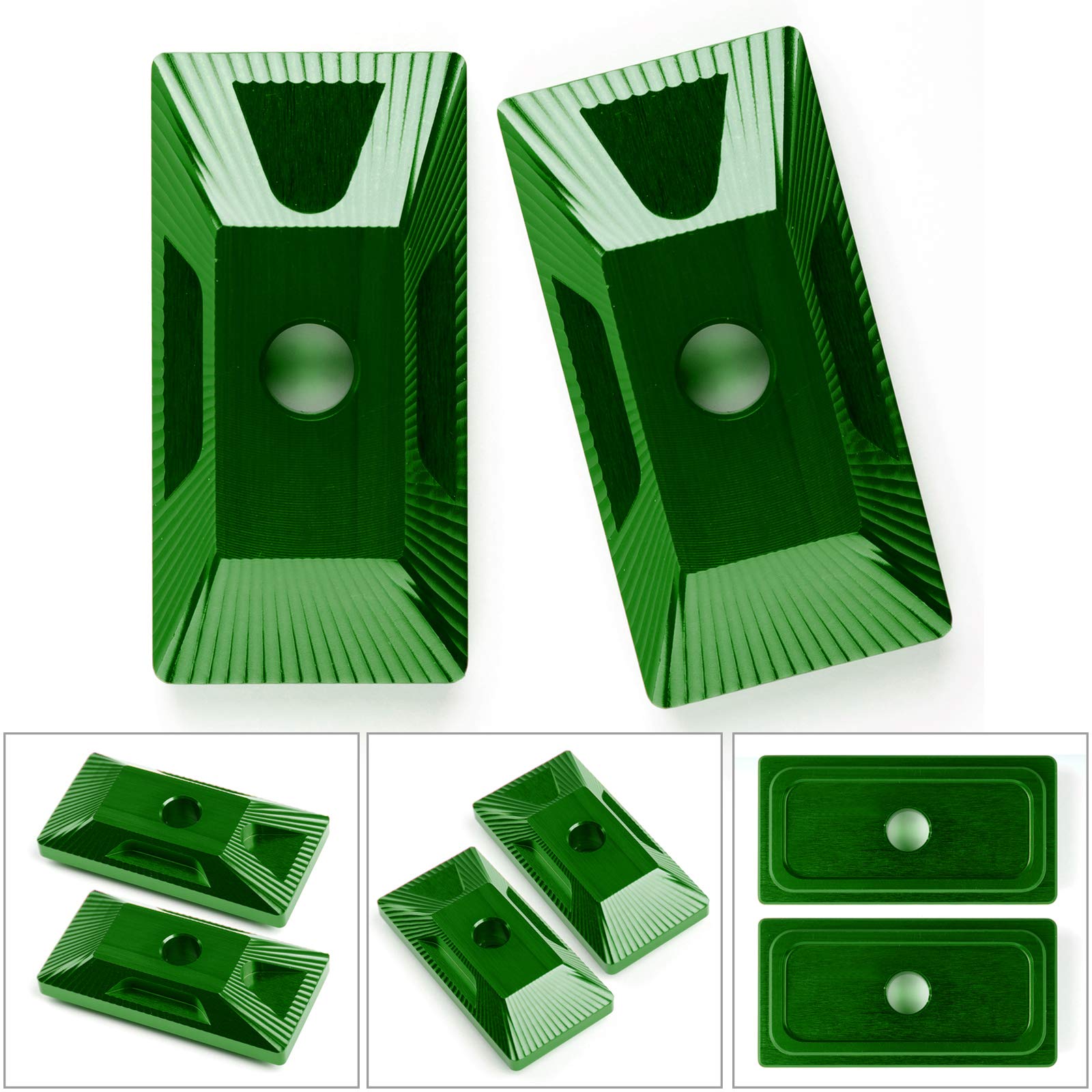 Artudatech CNC Aluminum Rear Axle Chain Adjuster for Kawasaki Ninja 400 (2018+) - High Precision Motorcycle Chain Tensioner - Green - Perfect for Track Days & Street Riding