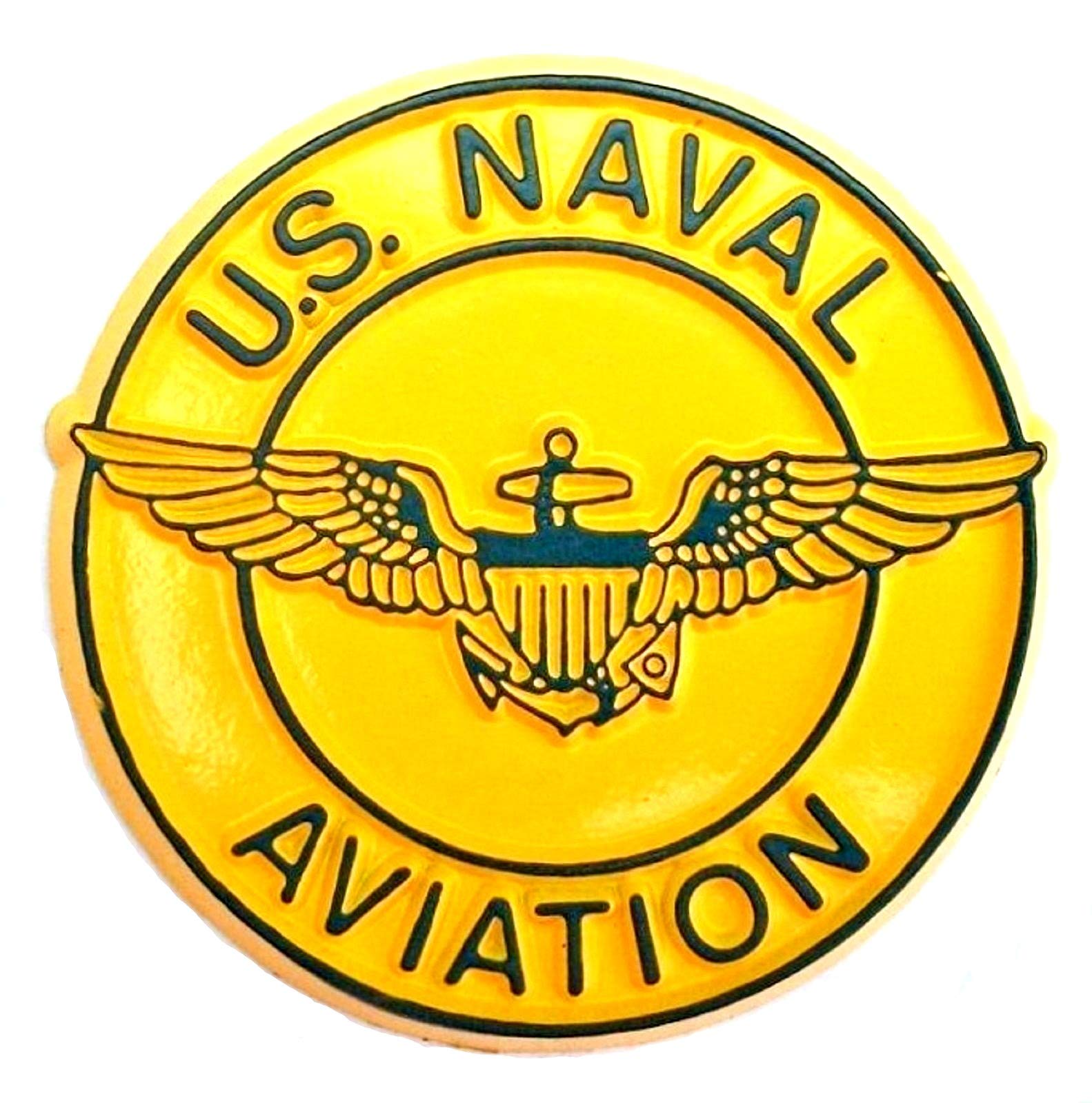 U.S. Naval Aviation Yellow Fridge Magnet - Vintage Military Aircraft Refrigerator Decor - Perfect for Kitchen, Office & Military Memorabilia Collectors