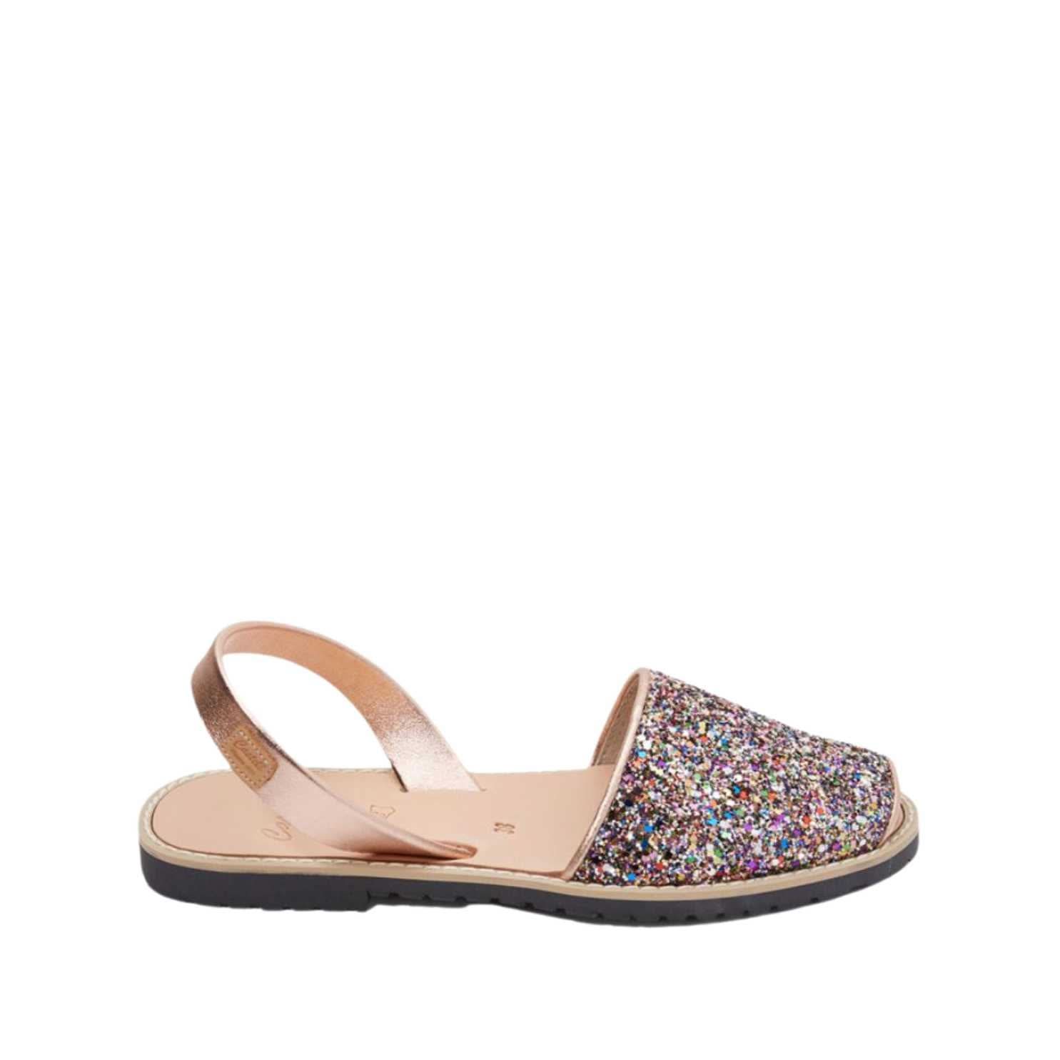 Women's Open-Toe Glitter Leather Sandals - Madona 1056R | Comfortable & Stylish for Summer, Beach, Parties & Casual Outings