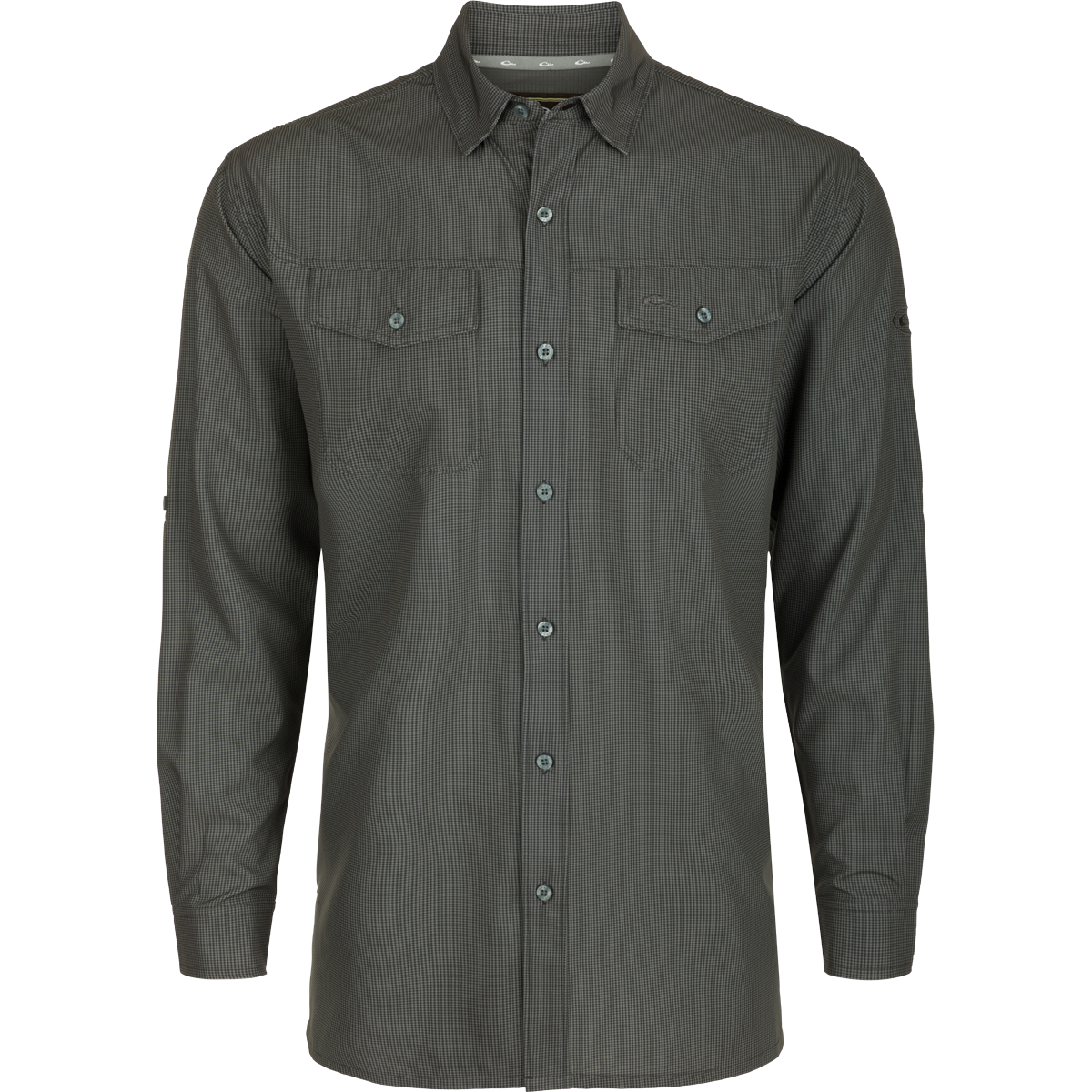 Men's Long Sleeve Travel Check Shirt - Casual Button Down Plaid Shirt for Outdoor Adventures, Camping & Road Trips