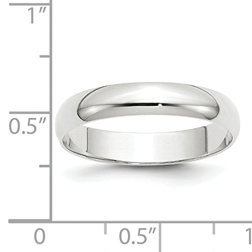 10K White Gold 4mm Round Wedding Band Ring for Men & Women - Classic Comfort Fit Wedding Ring for Engagement, Anniversary & Everyday Wear