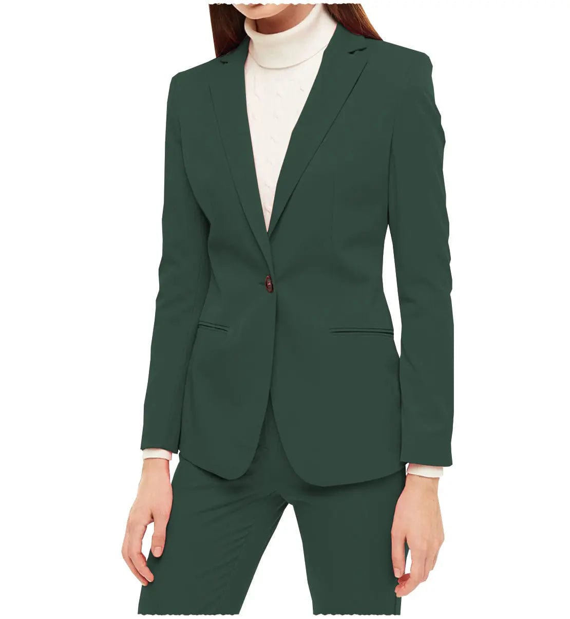Professional 2-Piece Women's Suit Set with Notch Lapel Blazer - Perfect for Office Work, Business Meetings & Formal Events