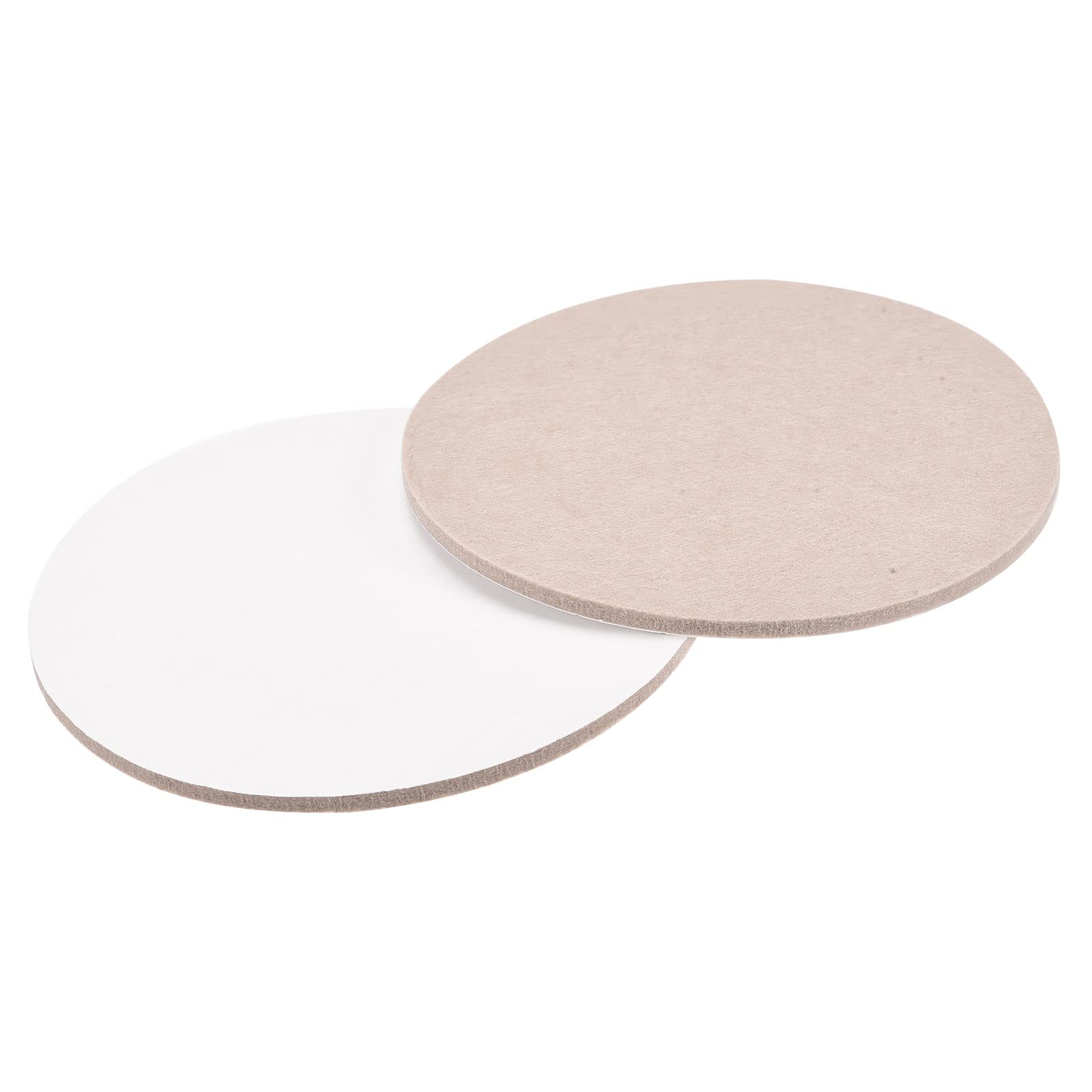 uxcell 150mm Self-Adhesive Non-Slip Felt Pads - 16 Pack Round Furniture Protectors for Cabinets, Chairs & Floors | Scratch-Resistant Floor Guards for Hardwood & Tile | Beige Felt Pads for Furniture Feet Protection