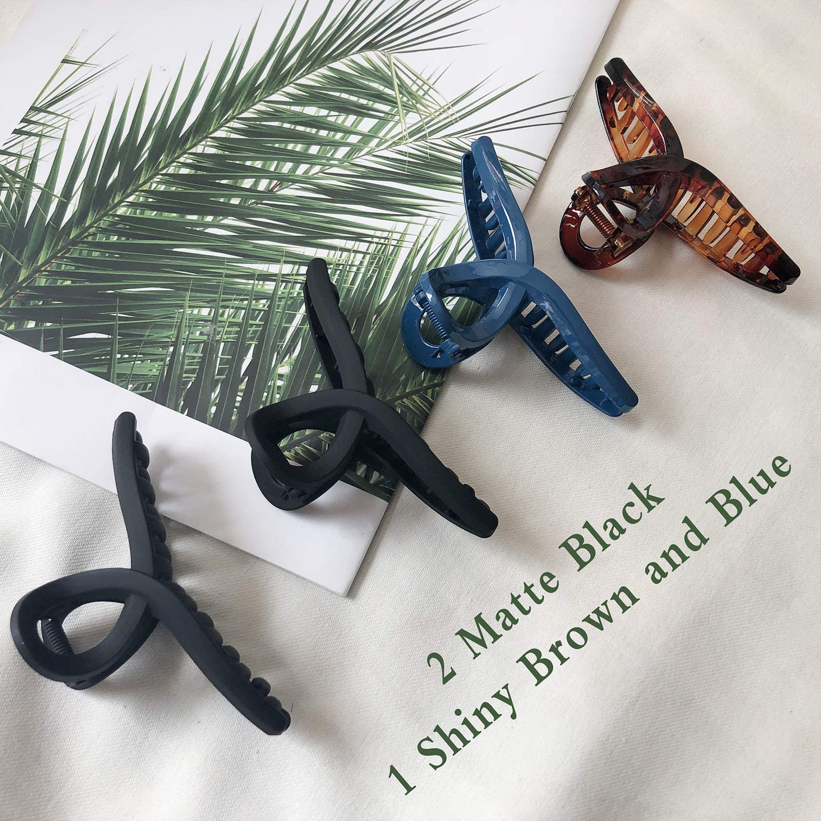 STYLEDOSE Large No Slip Matte Hair Claw Clips - Strong Hold Butterfly Jaw Clips for Women & Girls with Thin, Fine or Thick Hair (S14) | Perfect for Updos, Ponytails & Everyday Hairstyles
