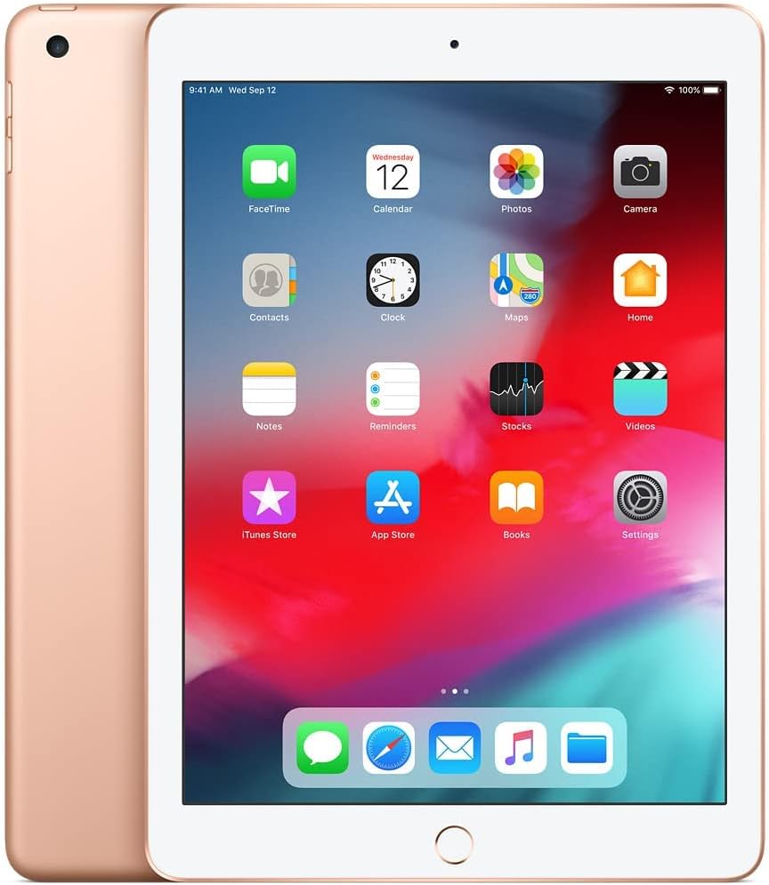Apple iPad 6th Generation 128GB WiFi - Gold (Model MR7J2LL/A A1893, 2018 Release) | 9.7-Inch Retina Display, A10 Fusion Chip | Perfect for Work, School & Entertainment