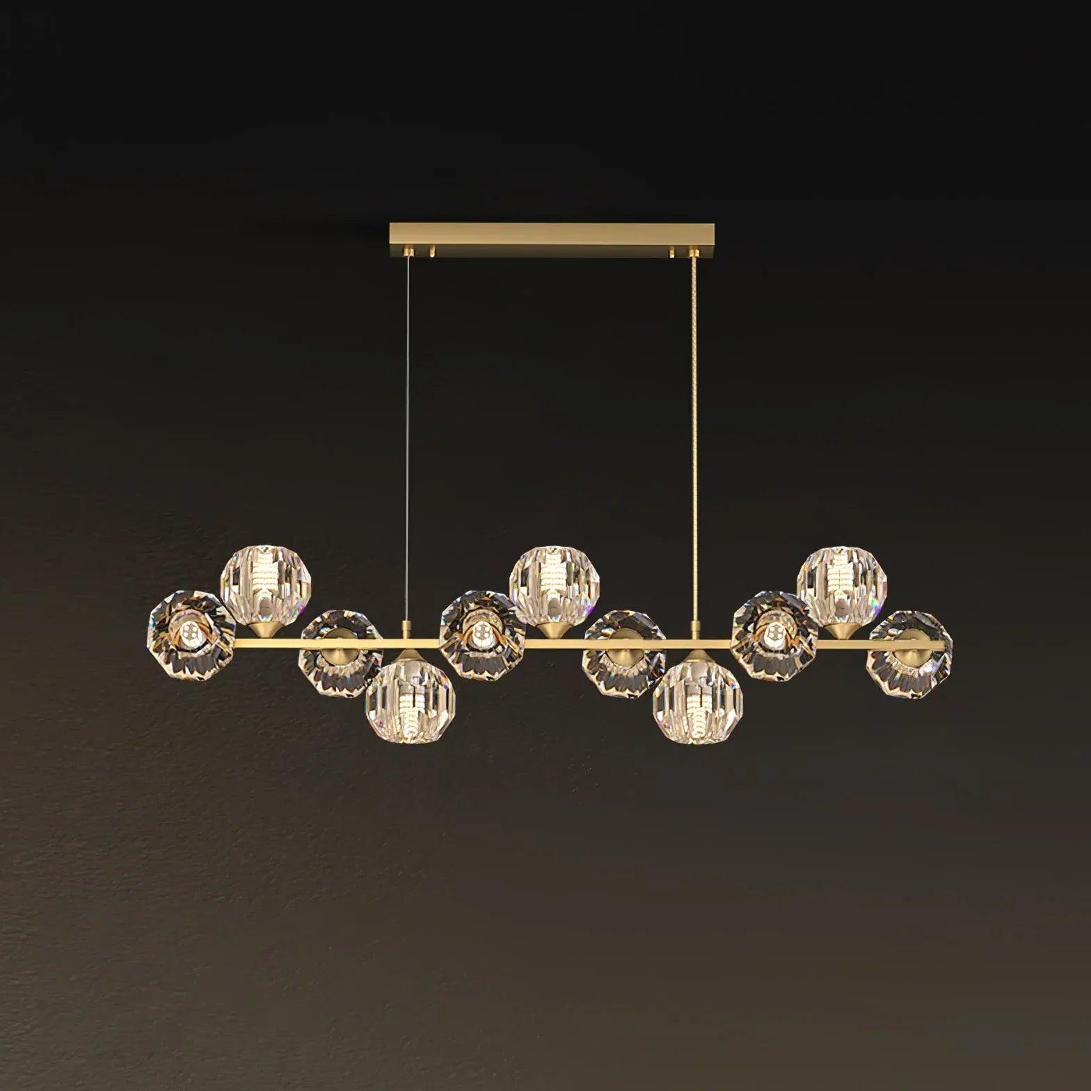 Modern Multi Circular Transparent Glass Ball Linear Pendant Light - Elegant Dining Room & Kitchen Island Lighting Fixture for Home Decor