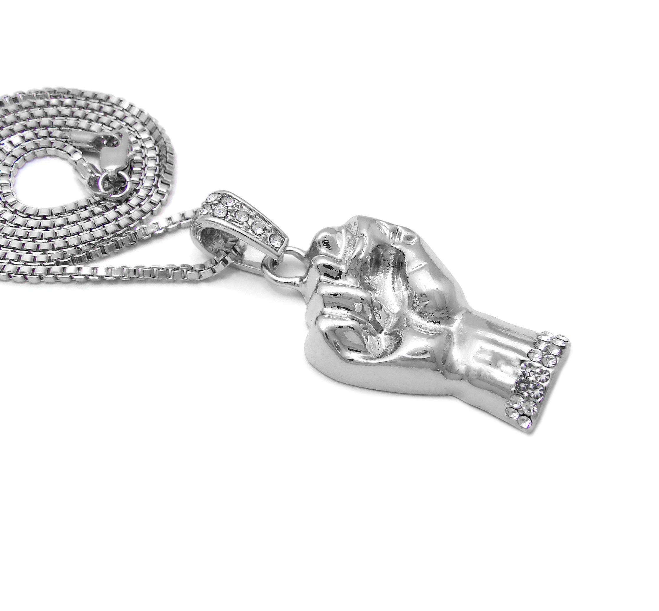 CBC Crown Power Fist Pendant Chain 16
