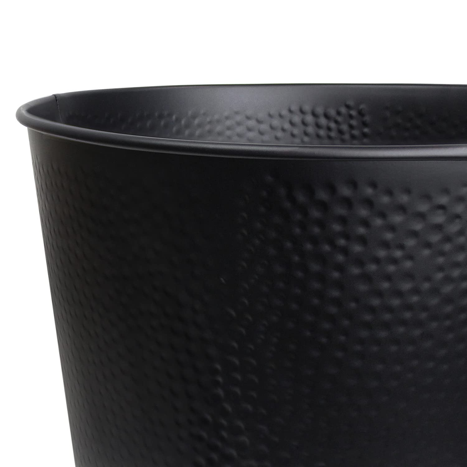 6L Stainless Steel Trash Can for Bedroom & Bathroom - Small Wastebasket with Lid, Black - Perfect for Home, Office, Dorm & Bathroom Organization