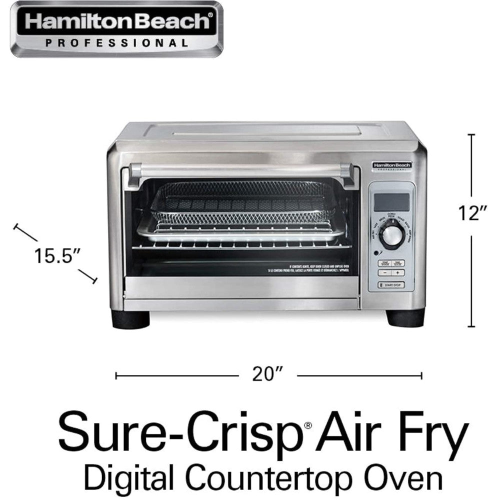 Hamilton Beach Professional Sure Crisp Digital Air Fryer Toaster Oven - 12-Slice Capacity, 8 Cooking Functions, 1800W - Perfect for Baking, Roasting & Air Frying at Home