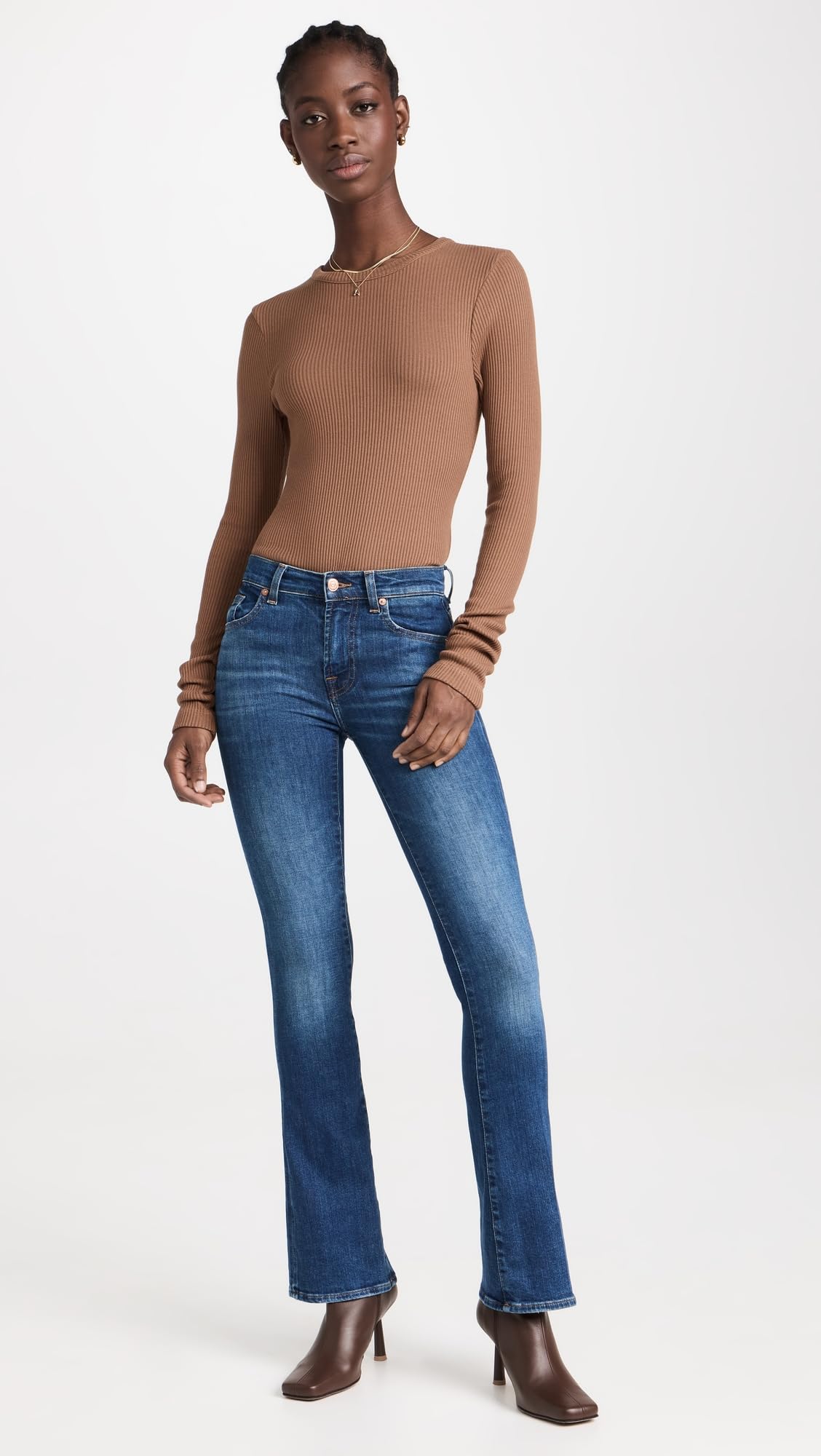 7 For All Mankind Women's Bootcut Jeans - Classic Denim Pants with Flared Leg for Casual & Dressy Outfits | Perfect for Work, Date Night & Everyday Wear