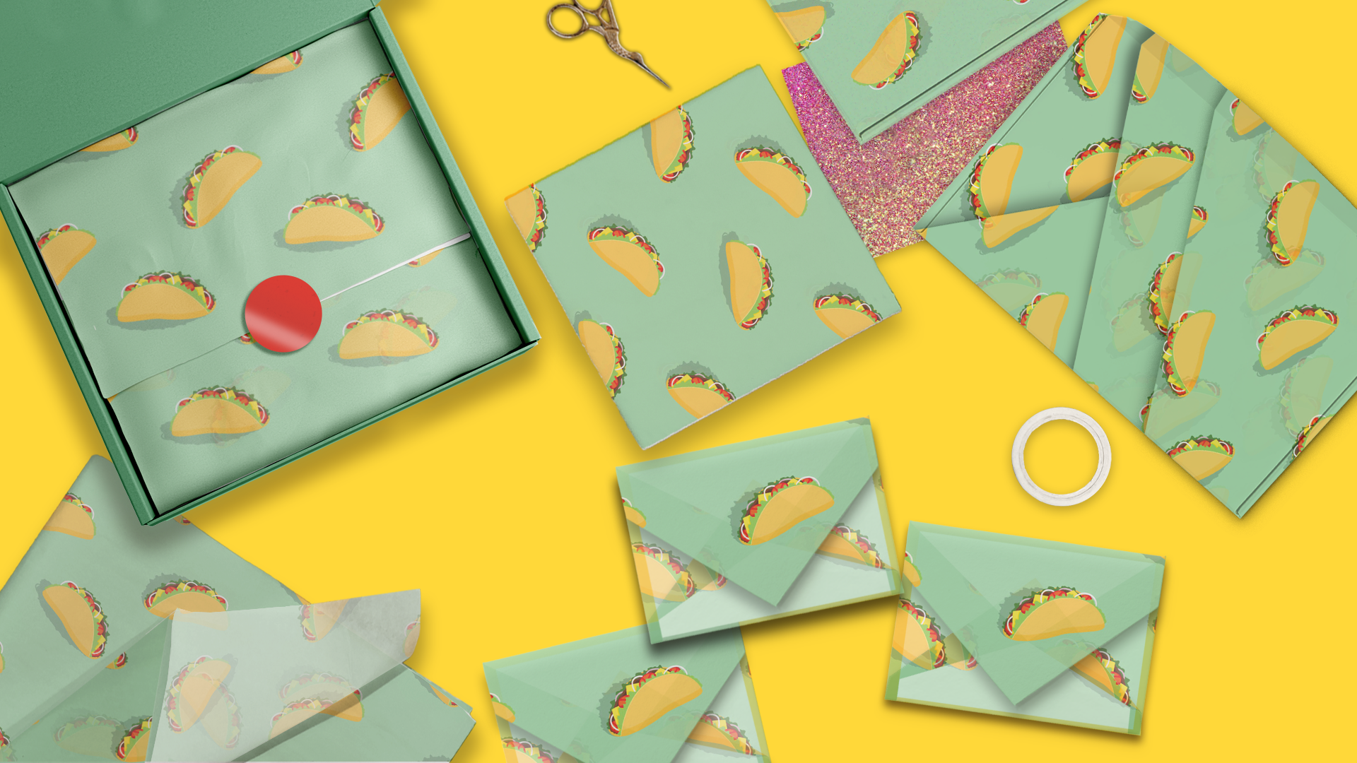 Premium Tacos Design Tissue Paper - Colorful Gift Wrapping for Parties, Birthdays & Mexican Fiesta Decorations