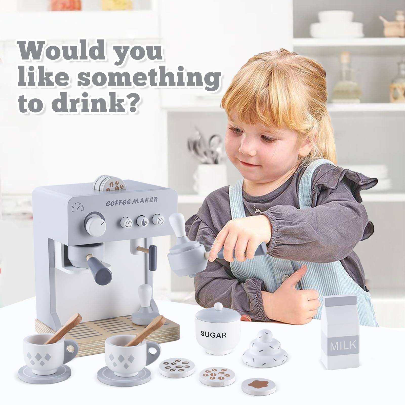 **Pretend Play Kids Coffee Maker Toy - Espresso Machine Playset for Toddlers, Kitchen Accessories & Learning Toys - Perfect Gift for Boys & Girls (Ideal for Role-Playing, Birthday & Holiday Gifts)**
