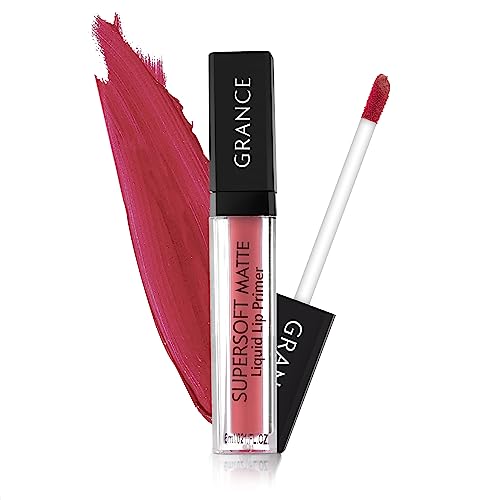 GRANCE Supersoft Matte Liquid Lipstick - Creamy Long Lasting Lip Color with Primer, 16-Hour Smudge Proof Wear, Peach Affair Shade | Perfect for Everyday Wear, Parties, and Special Occasions