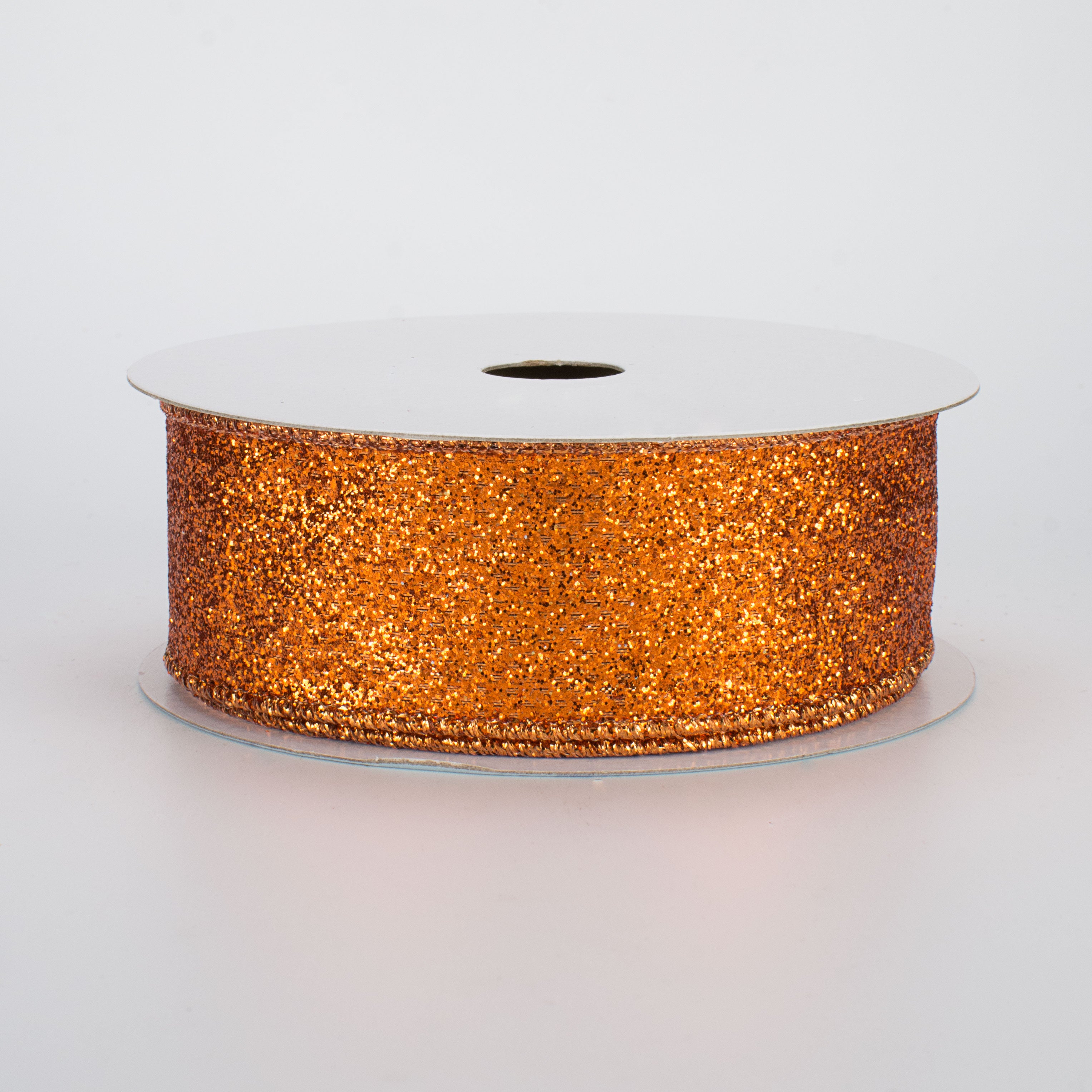 1.5 Inch Glitter on Metallic Ribbon - Orange (10 Yards) for Gift Wrapping, Party Decorations and DIY Crafts