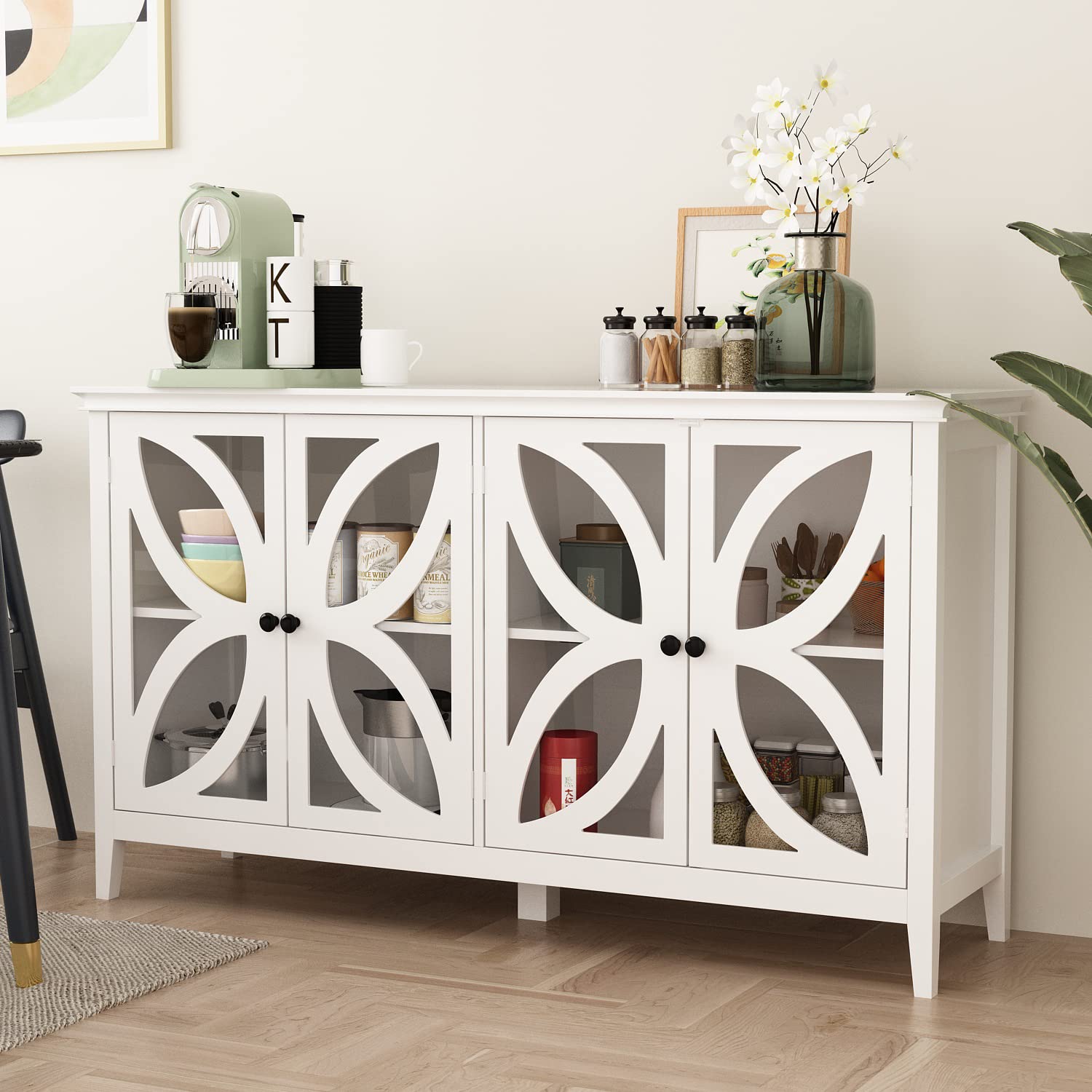 Hitow White Accent Buffet Sideboard Cabinet - 55.2