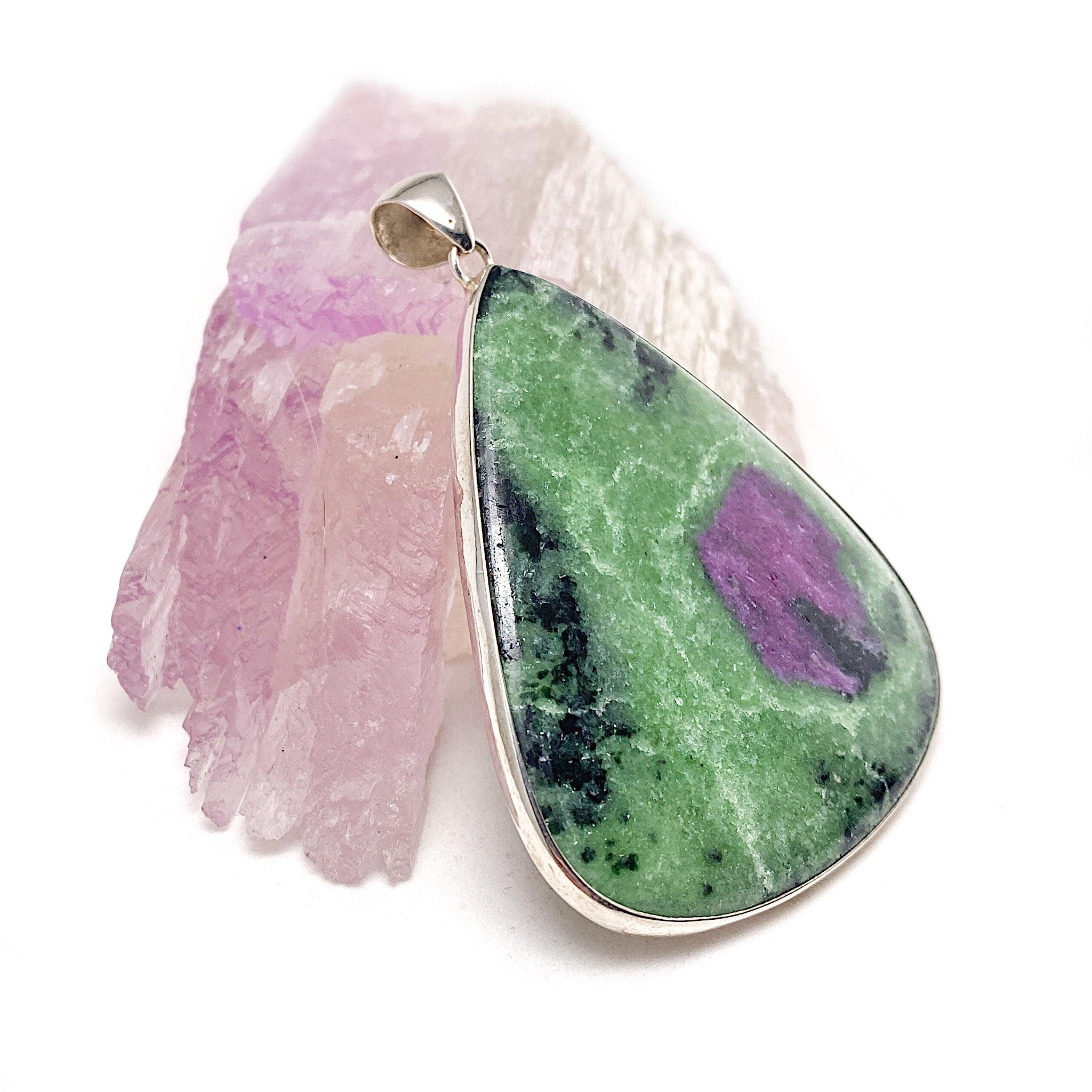 Natural Ruby in Zoisite Teardrop Pendant Necklace - KPGJ1185 | Elegant Jewelry for Women, Perfect Gift for Birthday, Anniversary & Special Occasions