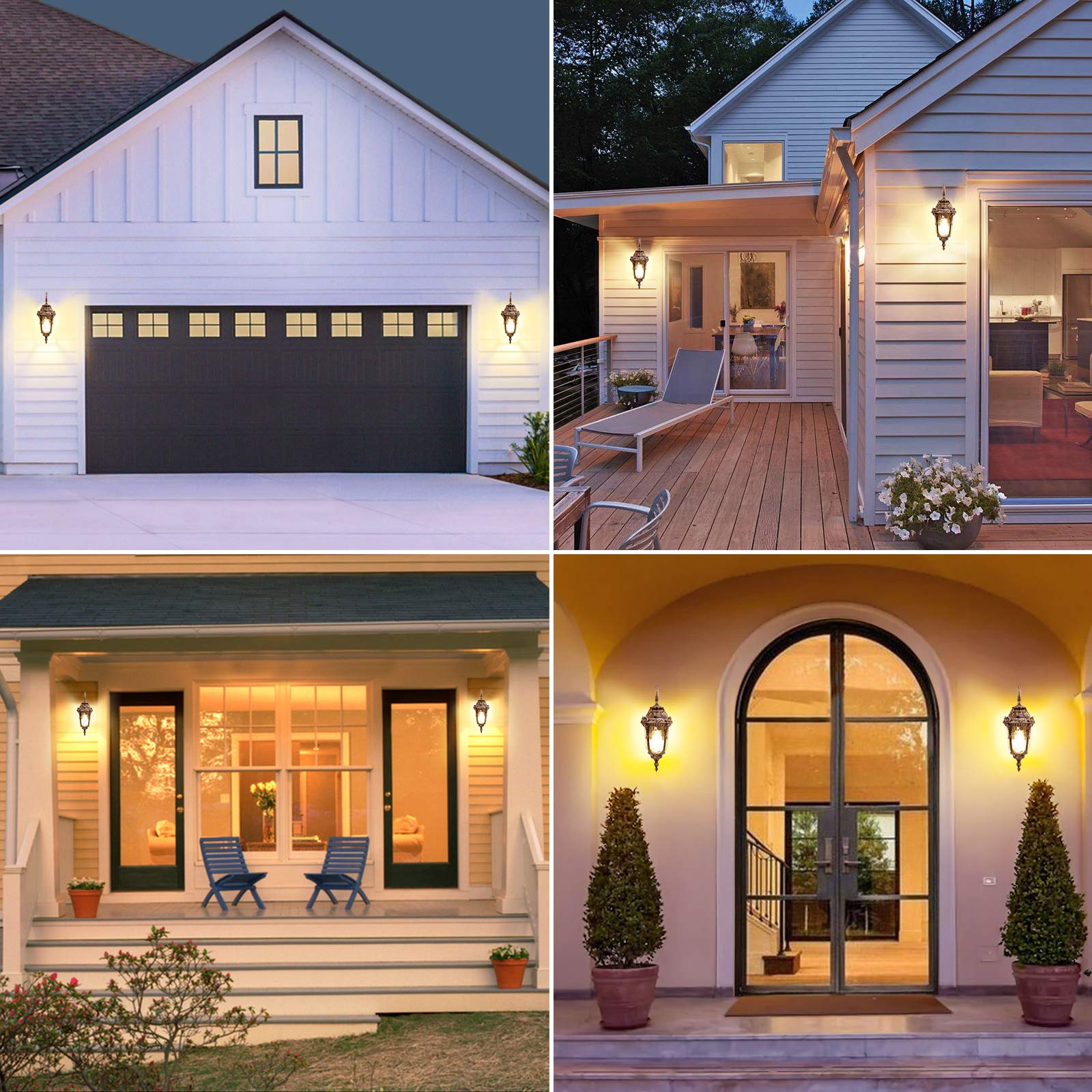Dusk to Dawn Outdoor Wall Lights - Gold Exterior Light Fixture with Motion Sensor, Weatherproof Porch Light for Entrance, Garage & House (Gold) | Perfect for Doorway Lighting, Patio & Backyard Security