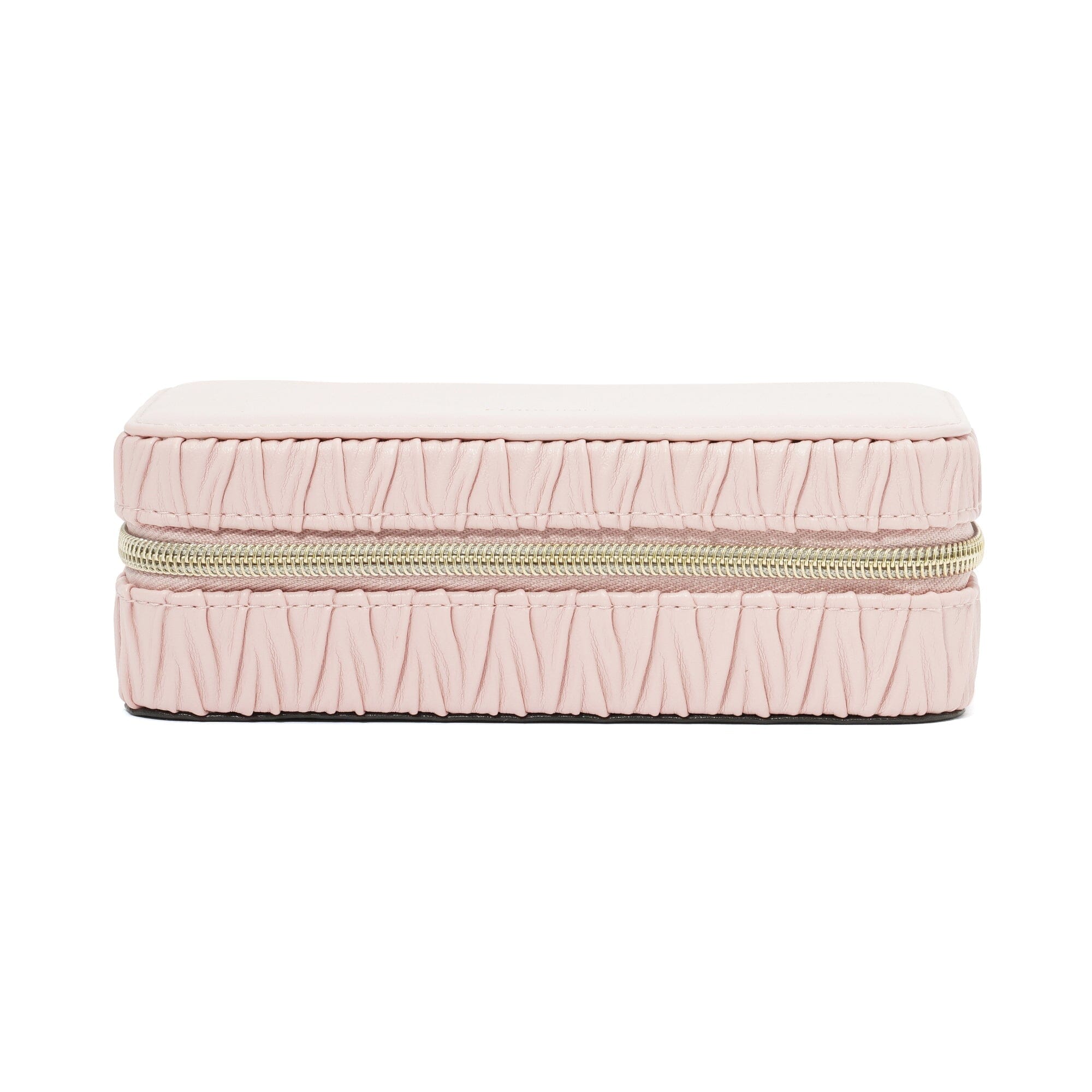 Elegant Embossed Travel Jewelry Box - Medium Size, Soft Pink - Perfect for Organizing Necklaces, Rings & Earrings on Trips