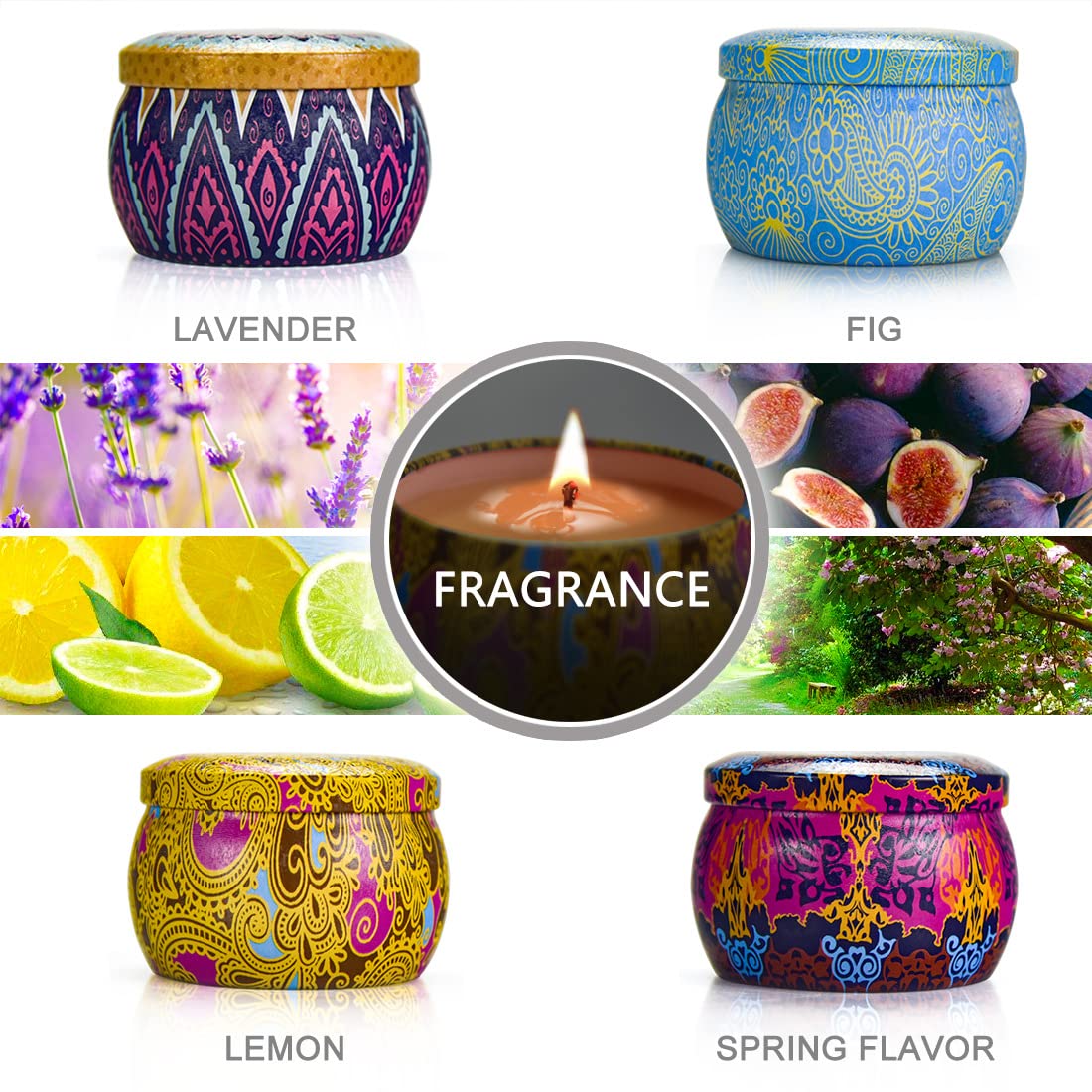 **Yinuo Scented Soy Candles Gift Set - Aromatherapy Candles for Home Relaxation, Bath & Yoga - Perfect for Women, Wife, Friends - Mother's Day, Birthday, Christmas & Thanksgiving Gifts - Create a Cozy & Calming Atmosphere**